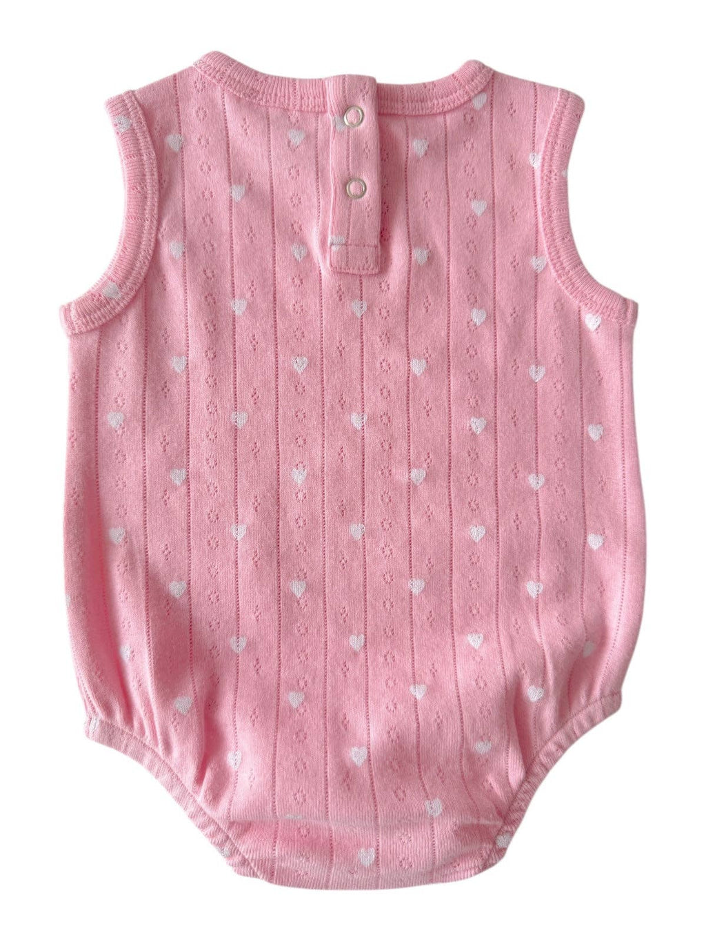 SIIX Collection- Pink with White Heart / Organic Pointelle Dune Bubble