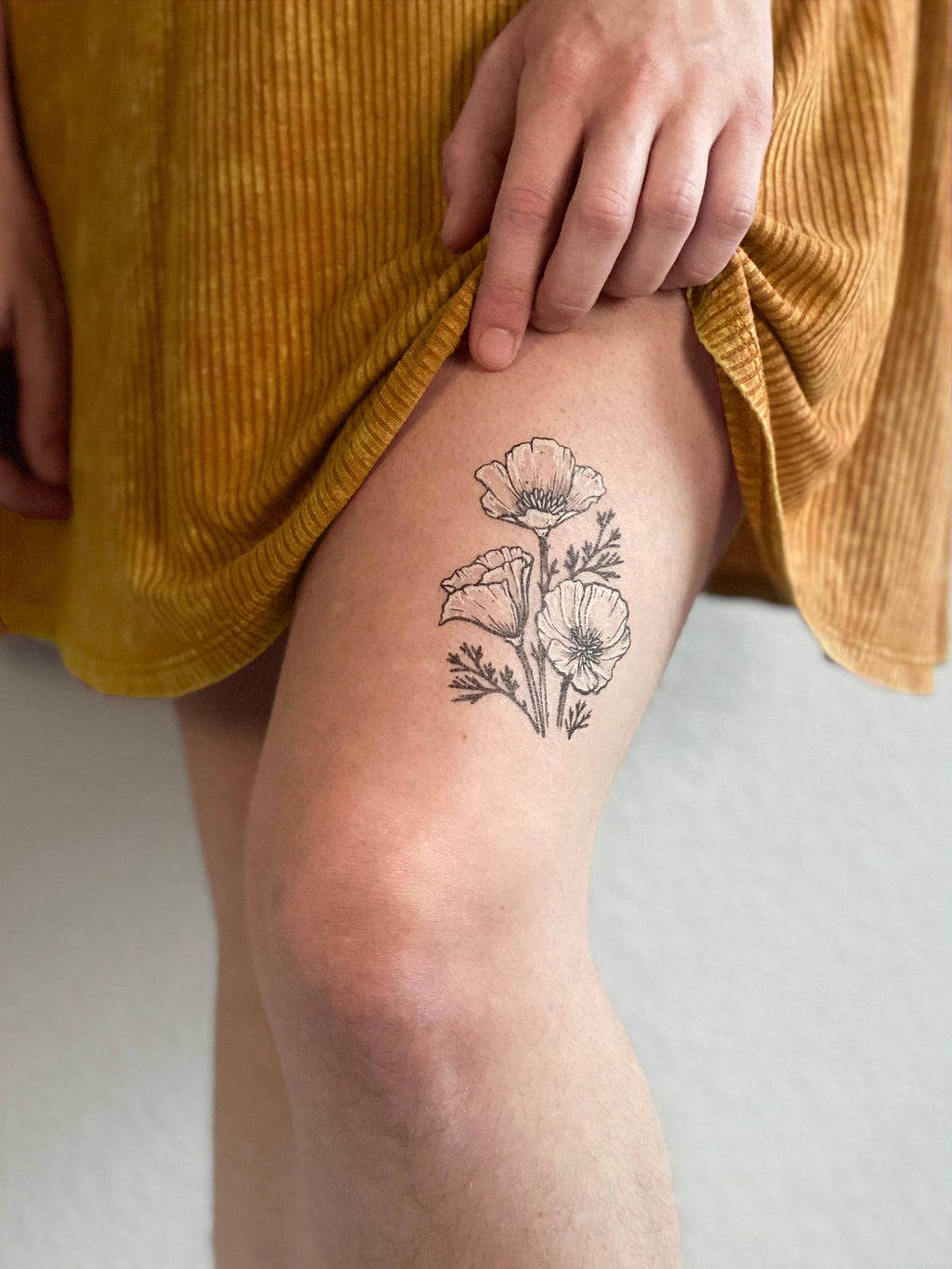 NatureTats- Golden Poppy Temporary Tattoo