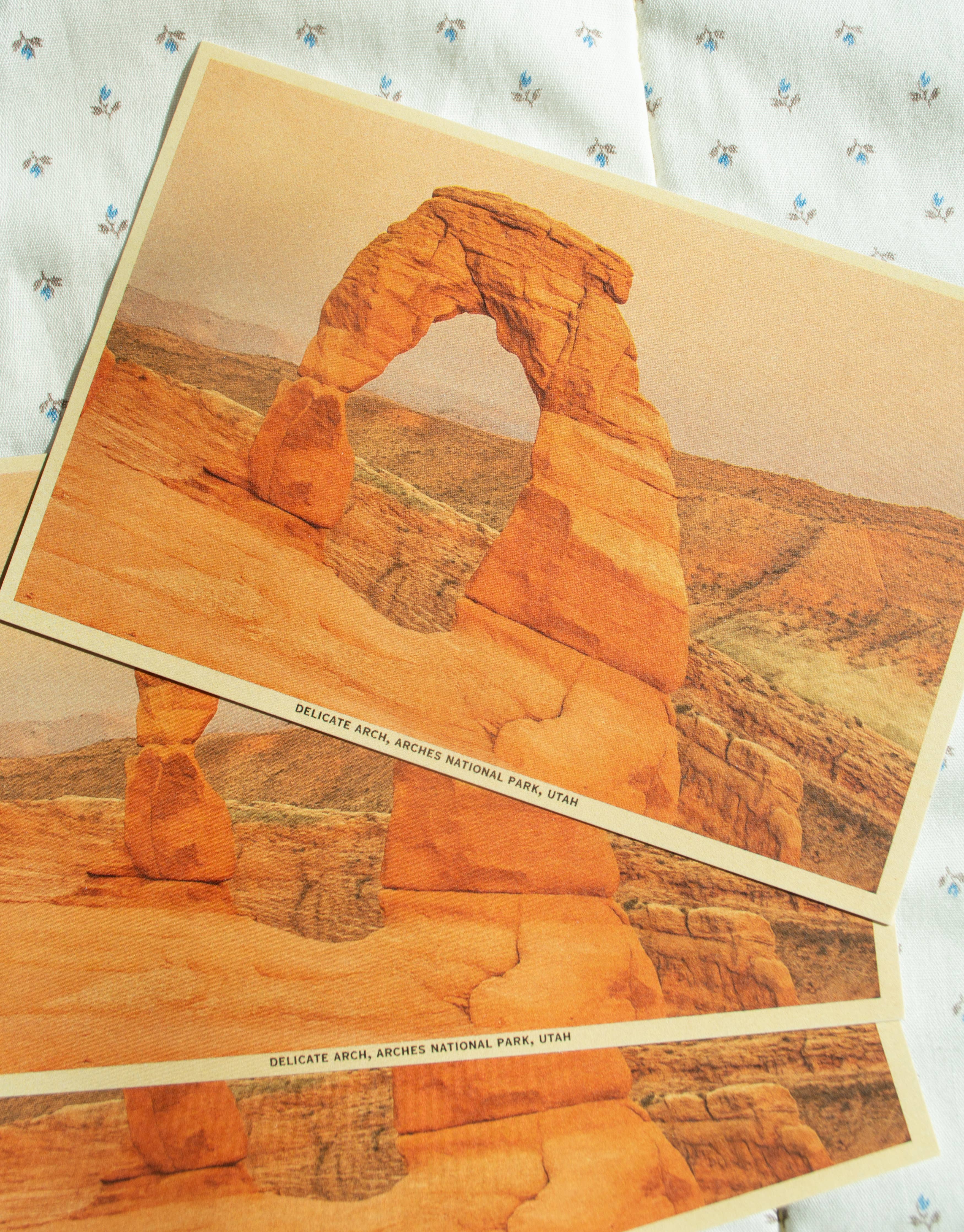 Traildust Goods- Arches National Park Utah Vintage Inspired 4x6 Postcards