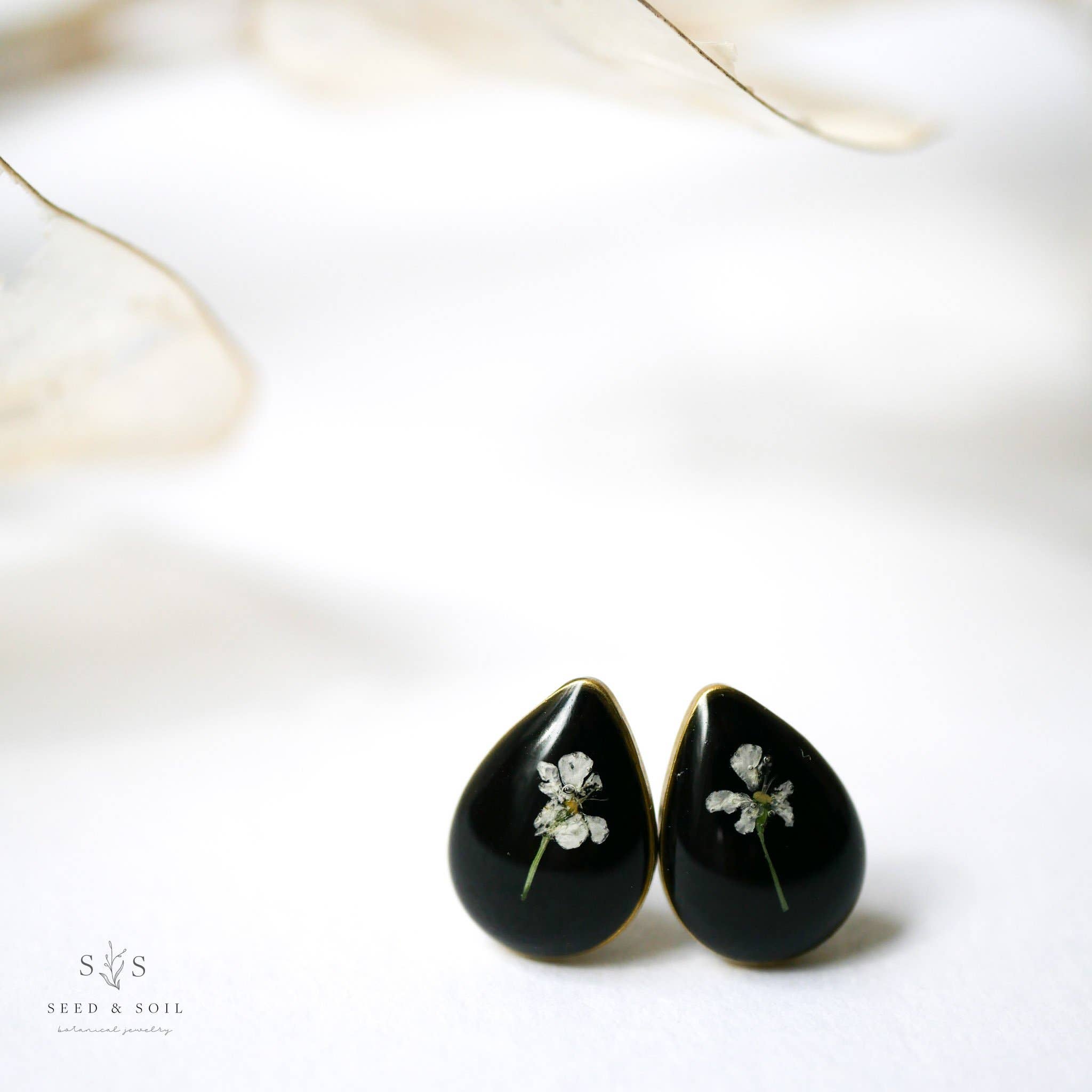 Seed & Soil- Tiny Teardrop Cameo Studs