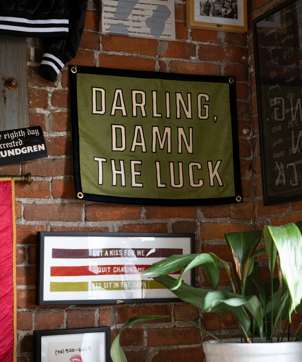 Oxford Pennant- Darling, Damn The Luck Camp Flag • John Moreland x Oxford Pennant