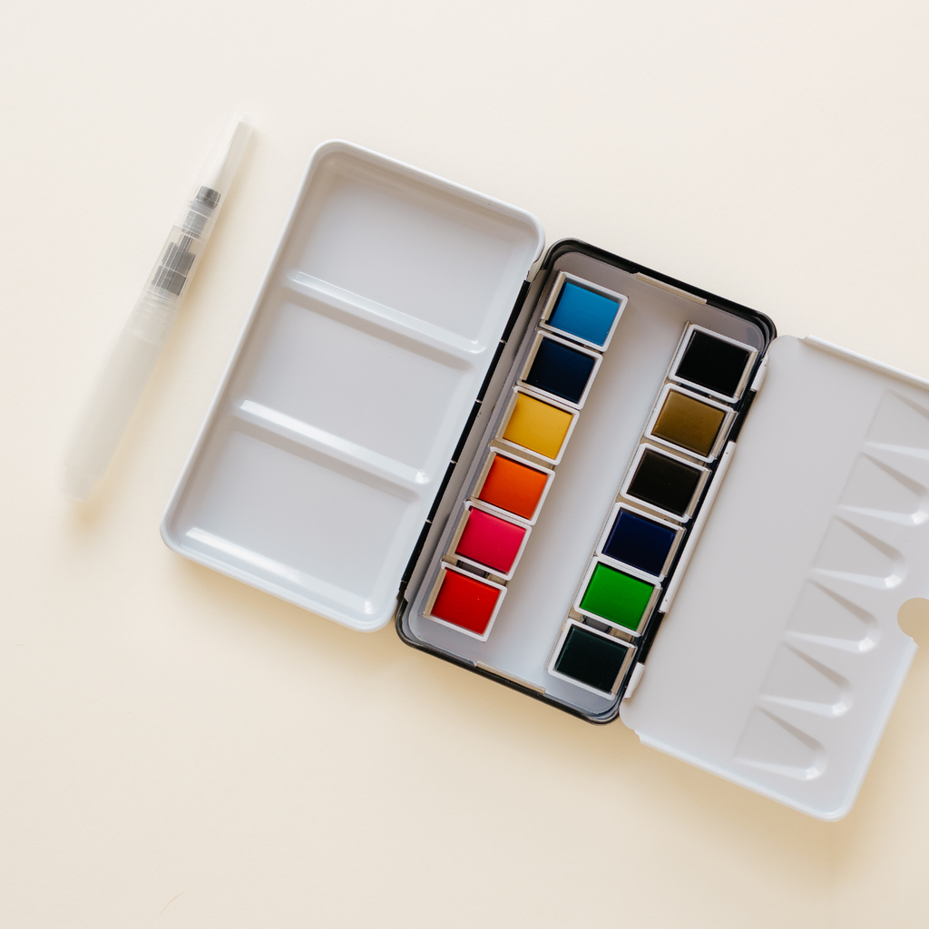 Bailey Rae Studio- 12 Color Mini-Travel Watercolor Paint Palette