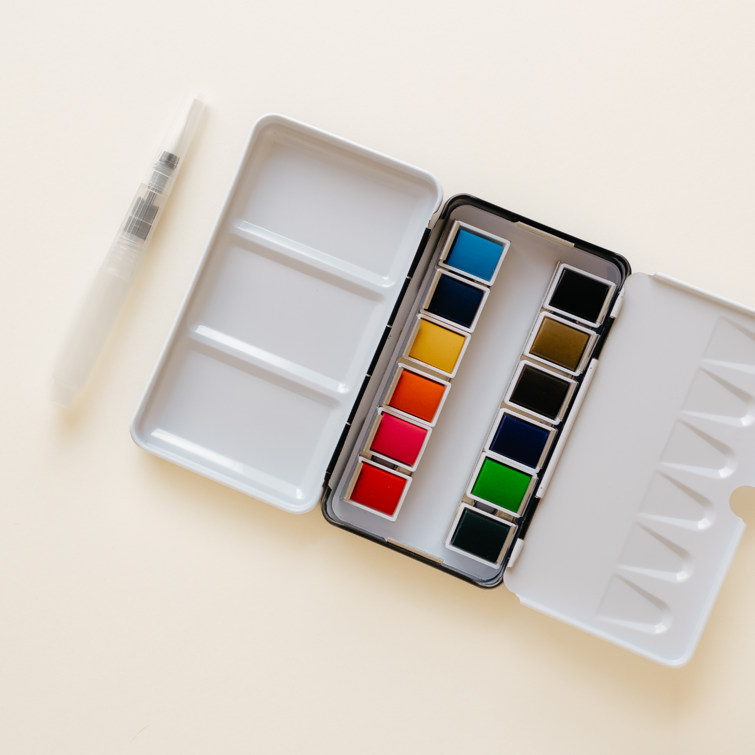 Bailey Rae Studio- 12 Color Mini-Travel Watercolor Paint Palette