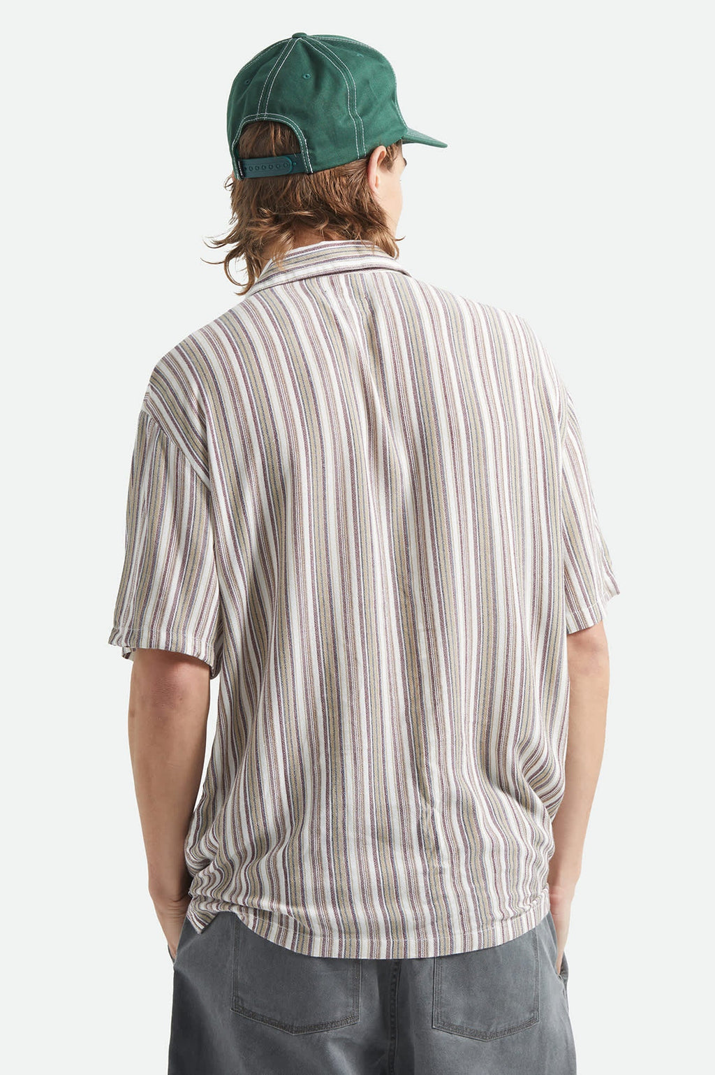 Brixton- Bunker Twisted Strip Camp Collar Shirt
