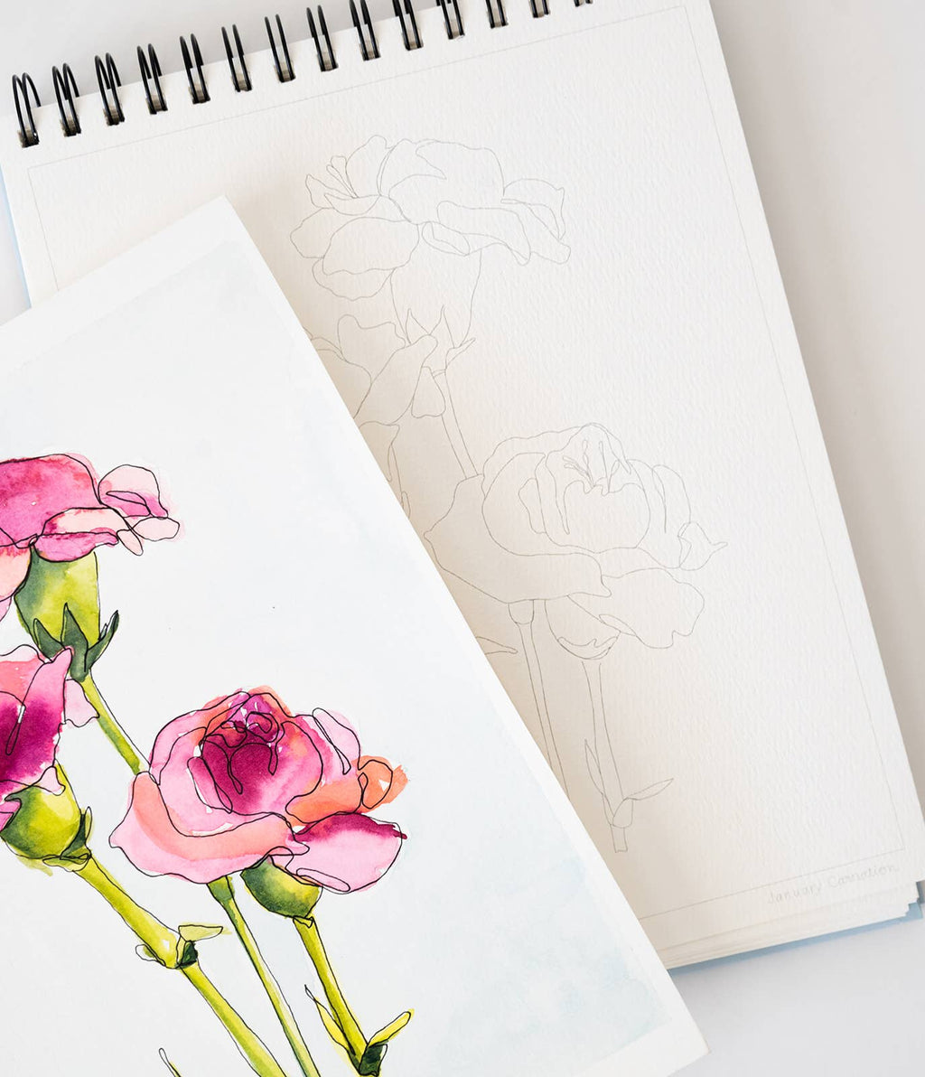 Bailey Rae Studio- Floral Watercoloring Book - Outlines with Video Tutorials