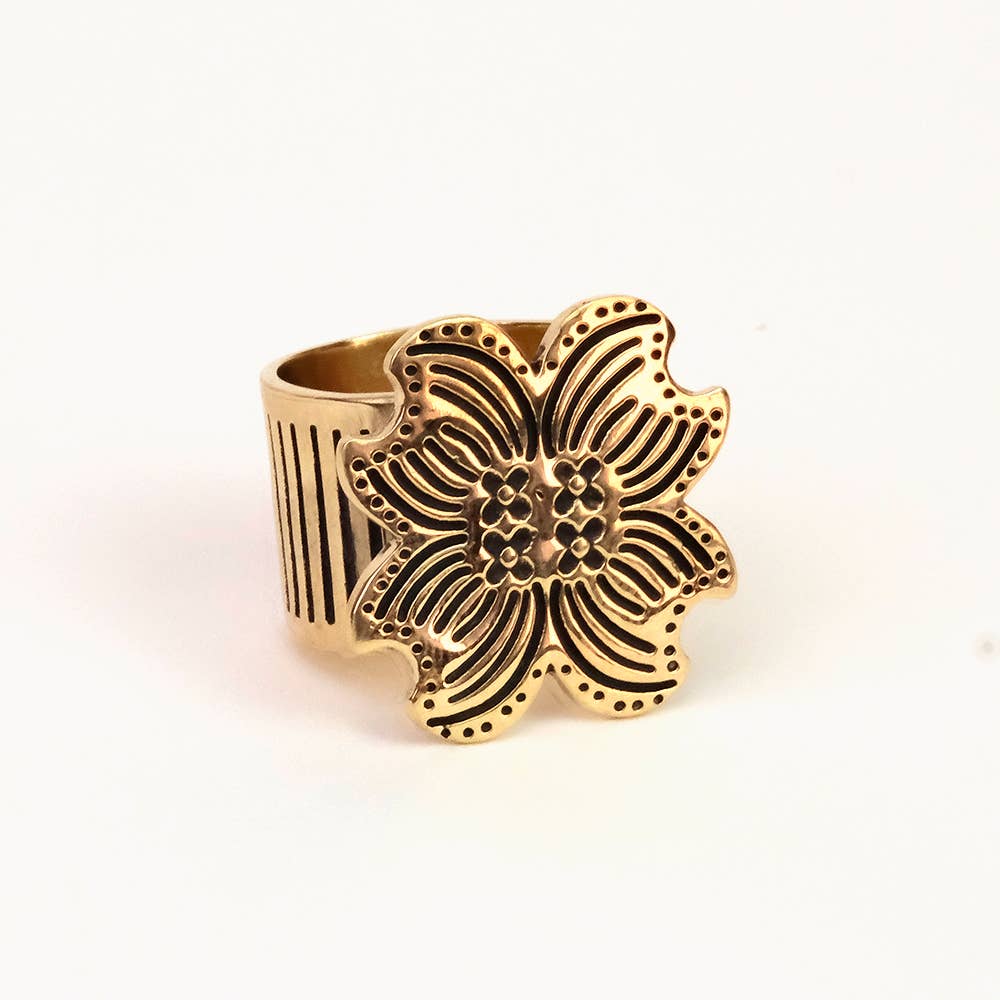 Handker- Amy Brass Bandana Slide Ring