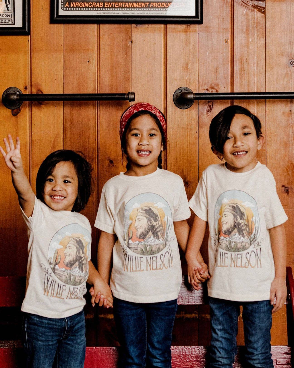 LivyLu- Children's Willie Nelson In the Sky Oatmeal Graphic Tee