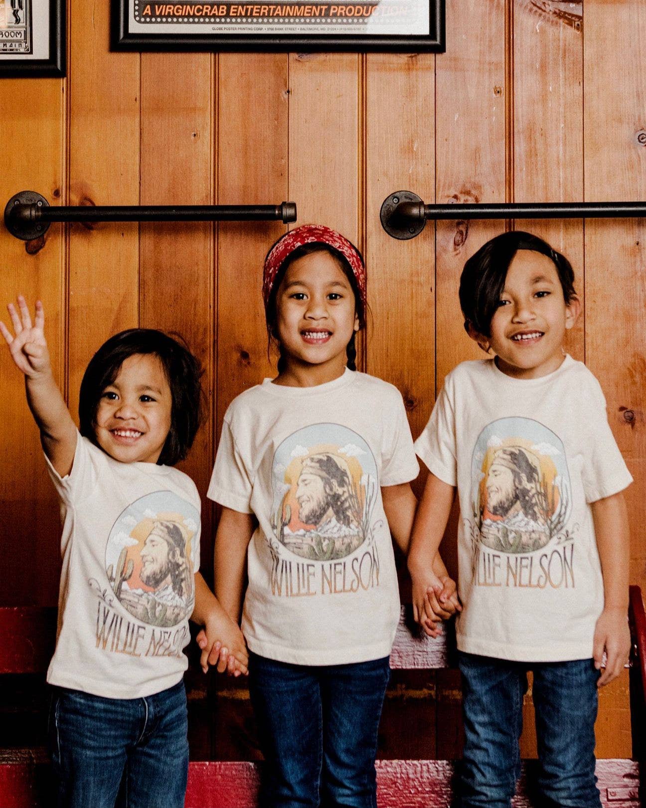 LivyLu- Children's Willie Nelson In the Sky Oatmeal Graphic Tee