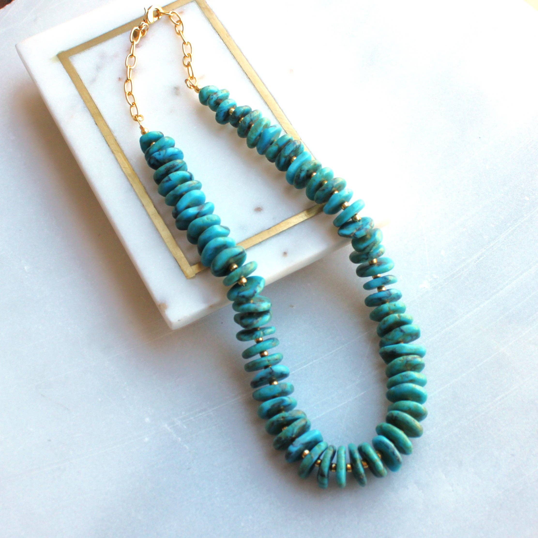 The Silver Wren- Canyon Water Turquoise Necklace