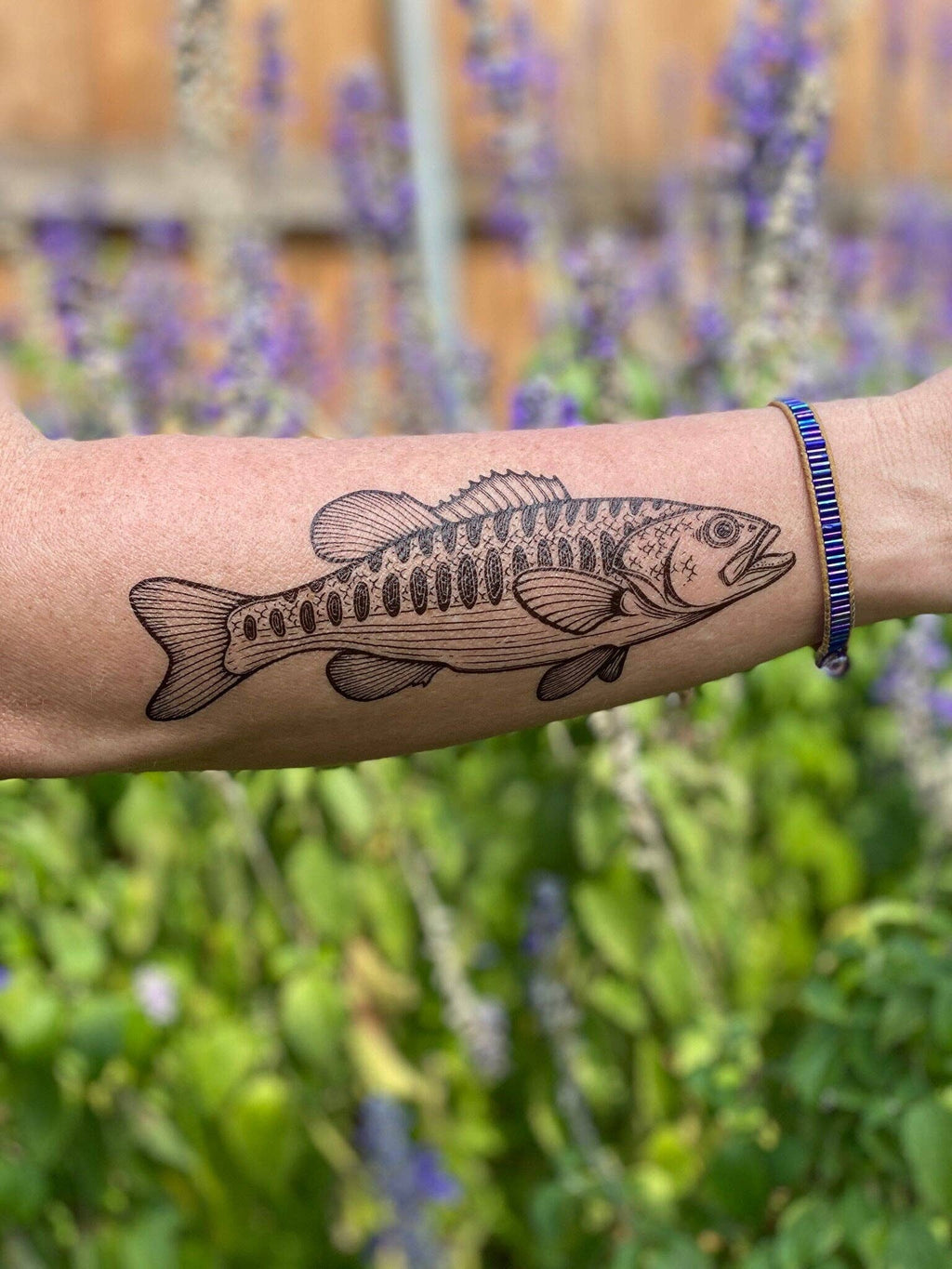 NatureTats - Bass Fish Temporary Tattoo