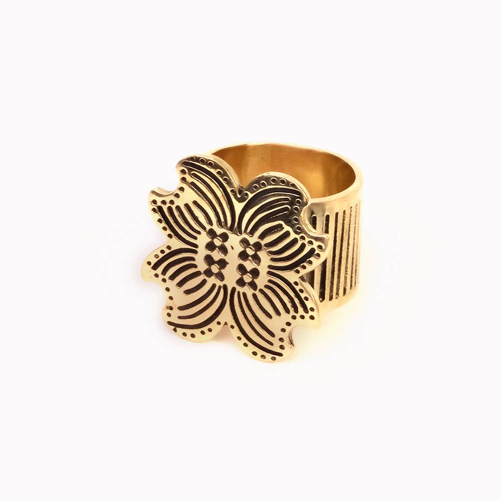 Handker- Amy Brass Bandana Slide Ring
