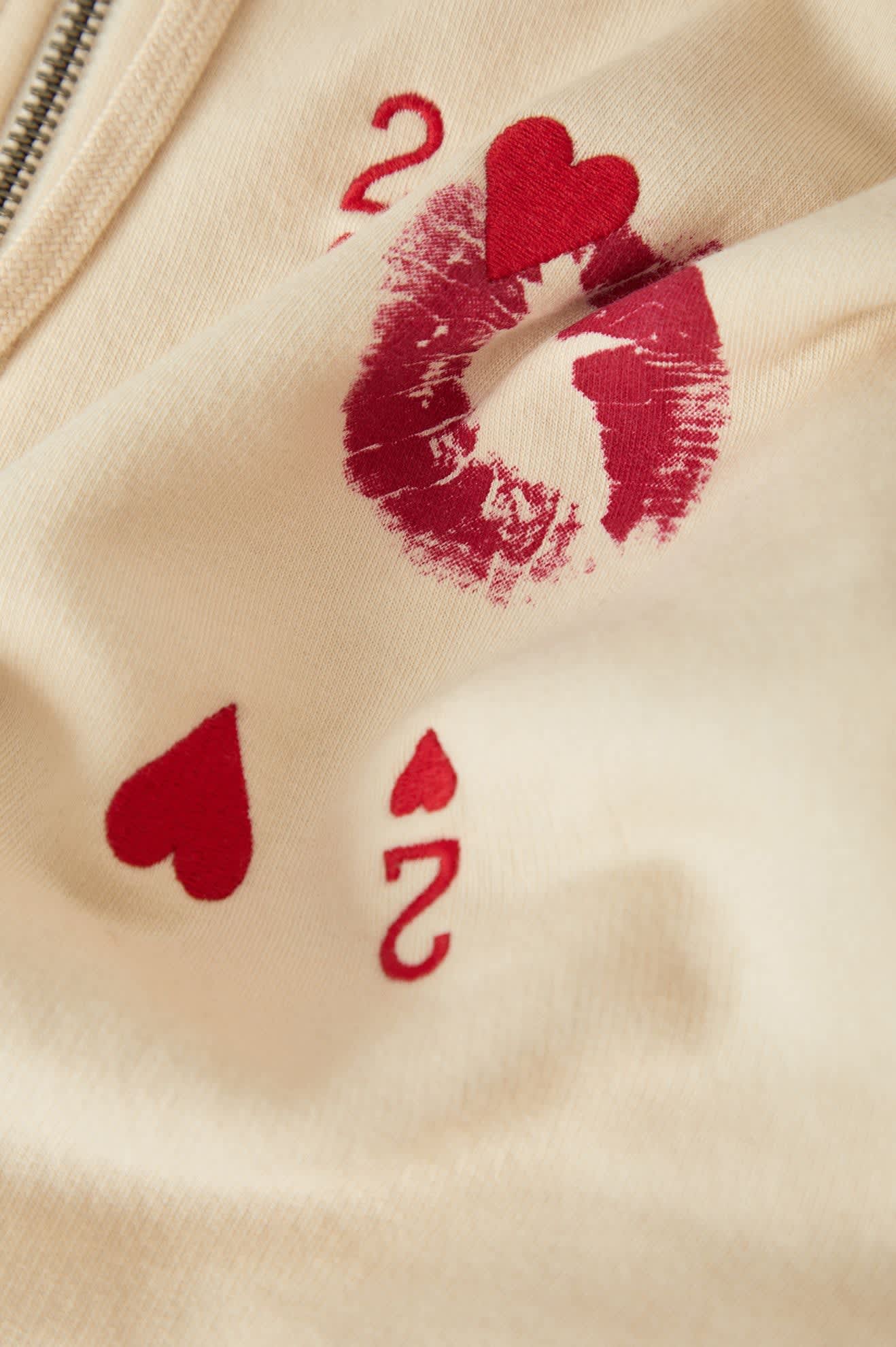 Brixton- Kissing Hearts Zip Hood