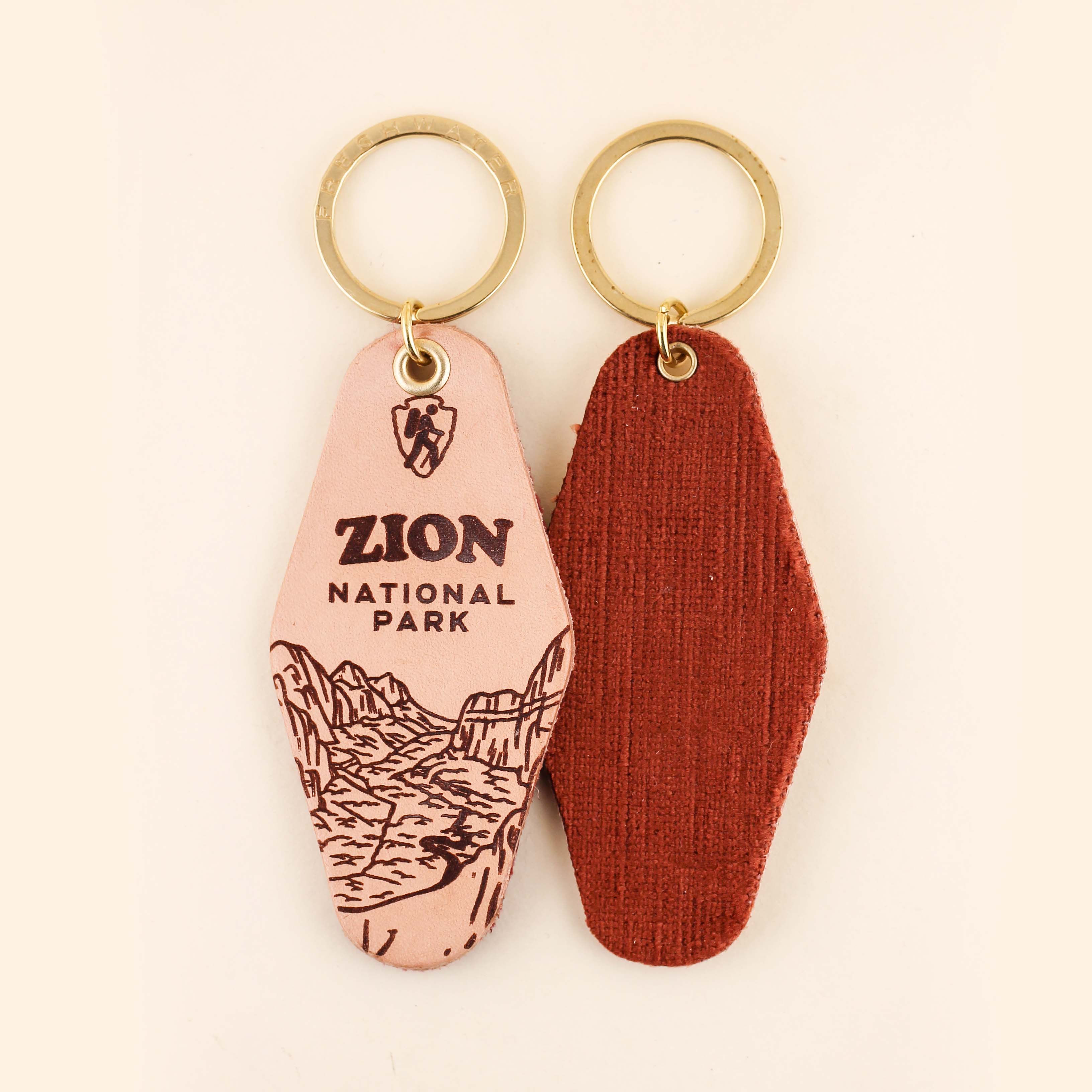 Freshwater Curated Goods- National Park Hotel Leather Keychain