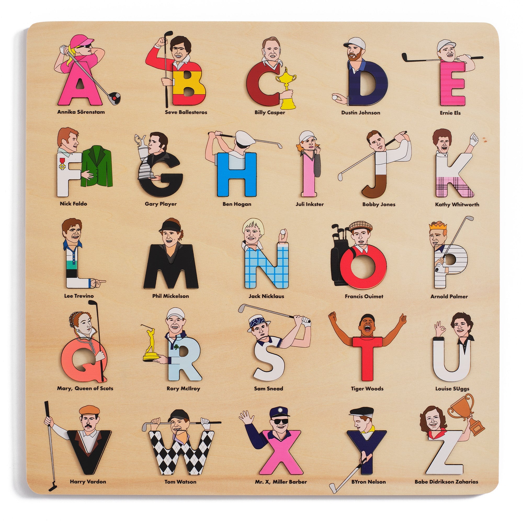 Alphabet Legends- Golf Legends Wooden Alphabet Puzzle