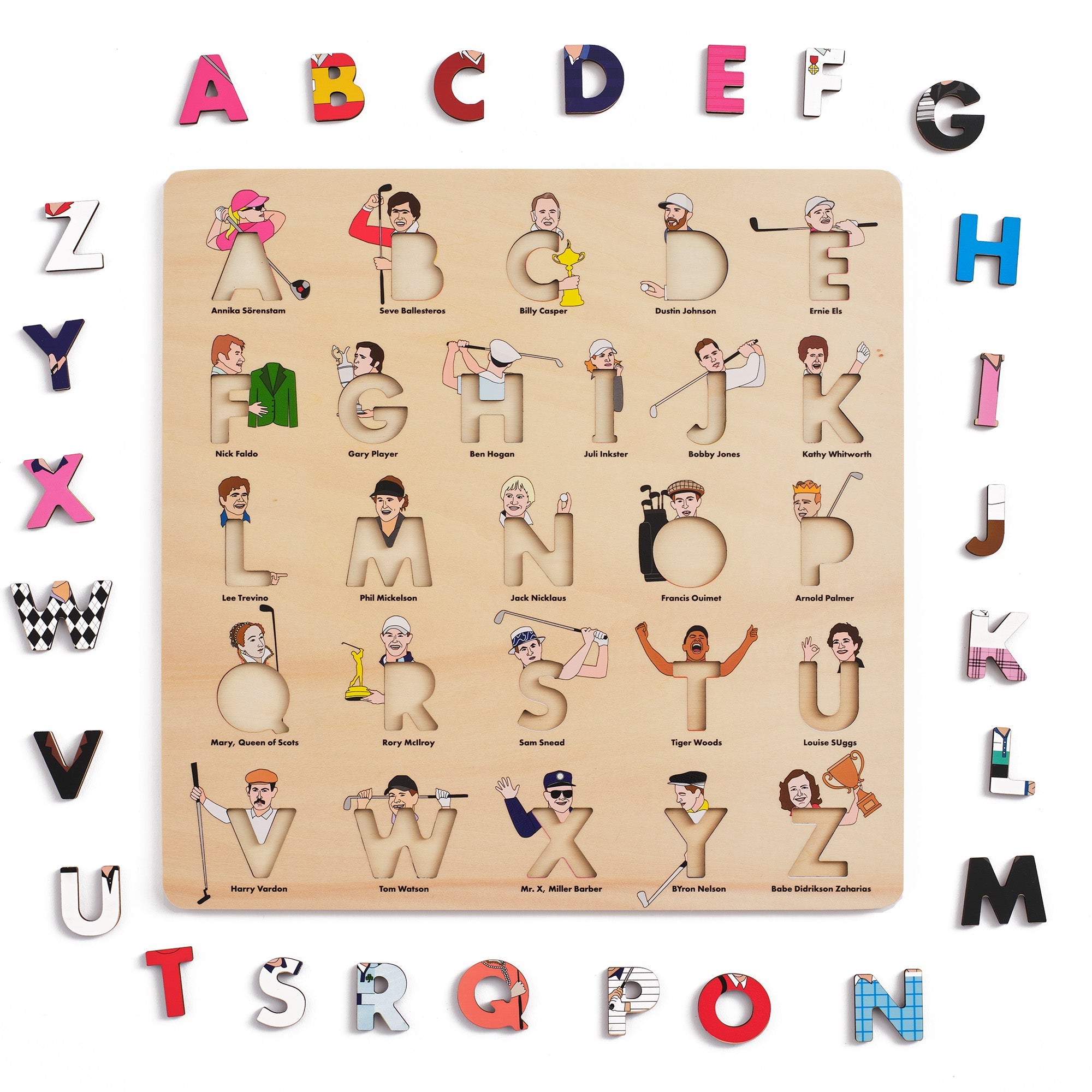 Alphabet Legends- Golf Legends Wooden Alphabet Puzzle