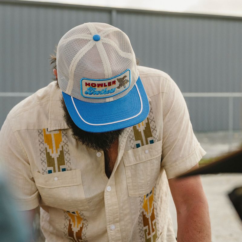 Howler Bros-  Feedstore : Osprey Prey : Stone / Blue Unstructured Snapback Hat
