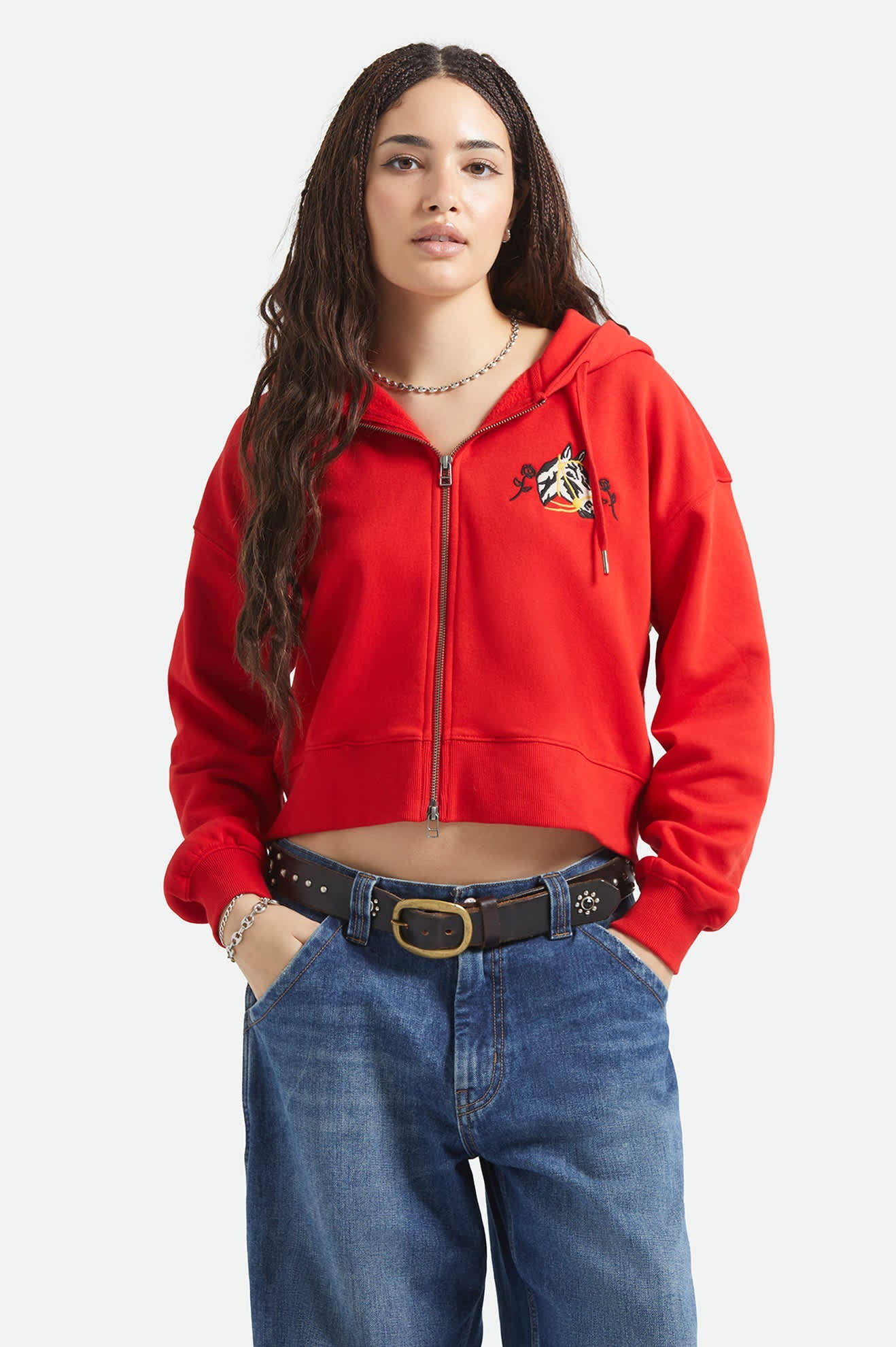 Brixton- Trophy Horse Cropped Zip Hood