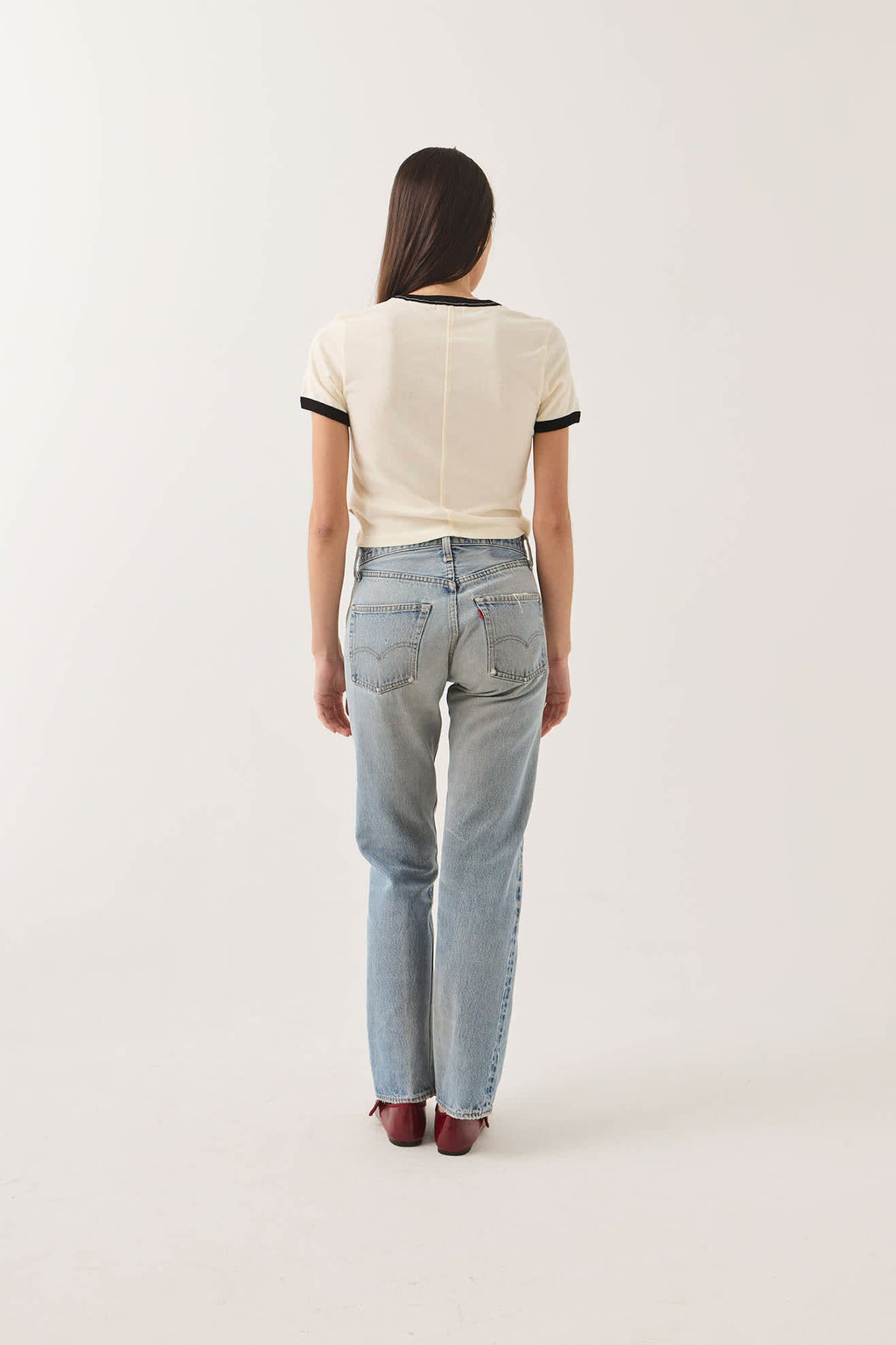 Brixton- Women's Carefree Organic Garment Dye Ringer T-Shirt
