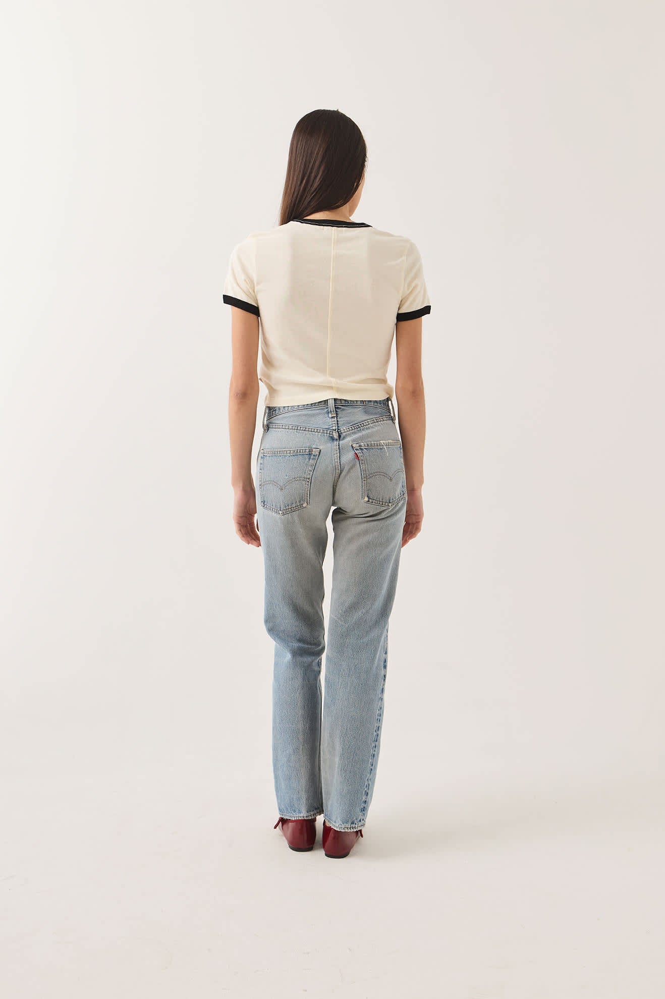 Brixton- Women's Carefree Organic Garment Dye Ringer T-Shirt