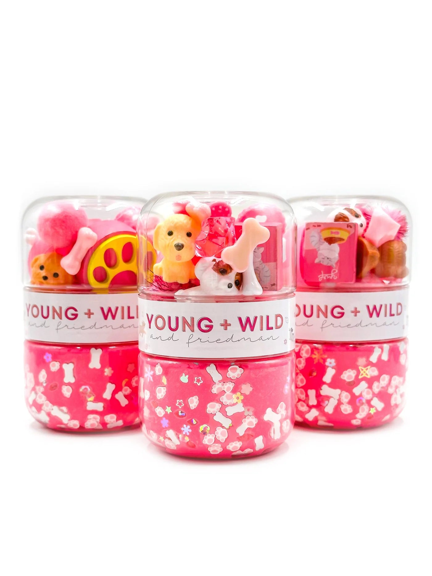 Young + Wild and Friedman- Pink Pet Grab & Go Dough Jar