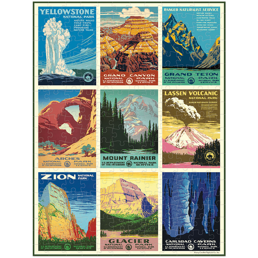 Cavallini Papers & Co.- National Parks 240 Pieces Mini Puzzle
