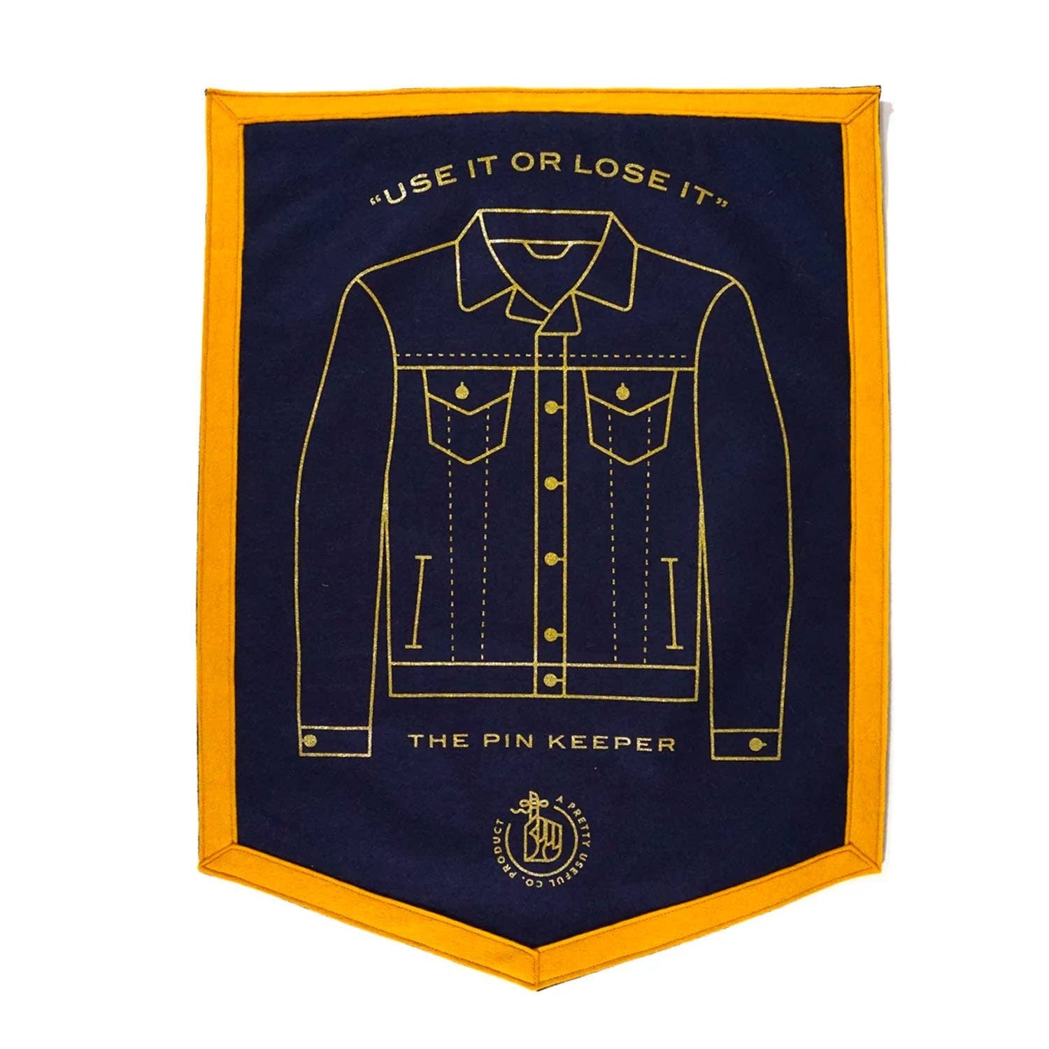 Do you shamelessly hoard enamel pins? Running out of places to stick them on your jackets and hats? We recently partnered up with Memphis handmaidens Pretty Useful Co. on an awesome set of banners to keep track of your excess collection.

Size: 18" x 24"
