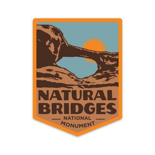 "Three majestic natural bridges invite you to ponder the power of water in a landscape usually defined by its absence. View them from an overlook, or hit the trails and experience their grandeur from below." - NPS


Waterproof and scratch resistant sticke