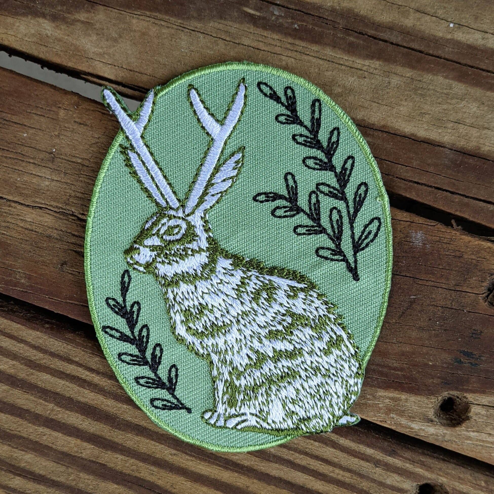 Ah, the mythical jackalope, part jackrabbit and part antelope... maybe this creature exists and maybe not, but this patch will bring some real woodland vibes to your bag, jean jacket, etc. Based on a linocut carving by ilikesara, this patch is equipped wi