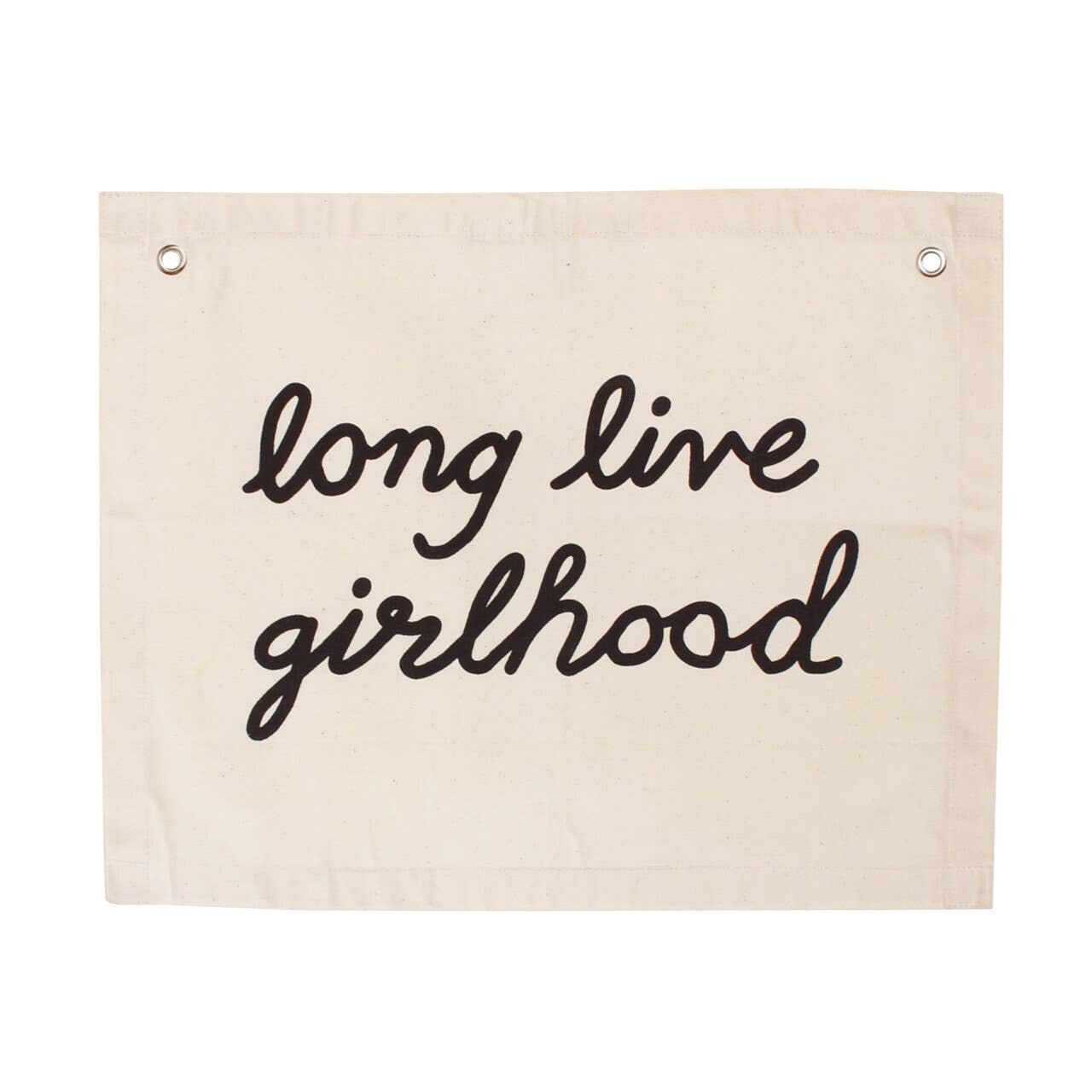 d e s c r i p t i o n
Long Live Girlhood Canvas Banner | Wall Hang
Sewn and screen printed by hand on natural canvas by Kenyan artisans.

GIRL POWER COLLECTION 2023

s p e c s
+ natural canvas
+ 5/16 inch grommets
+ 16in x 20in

w a s h  &  c a r e
Spot c