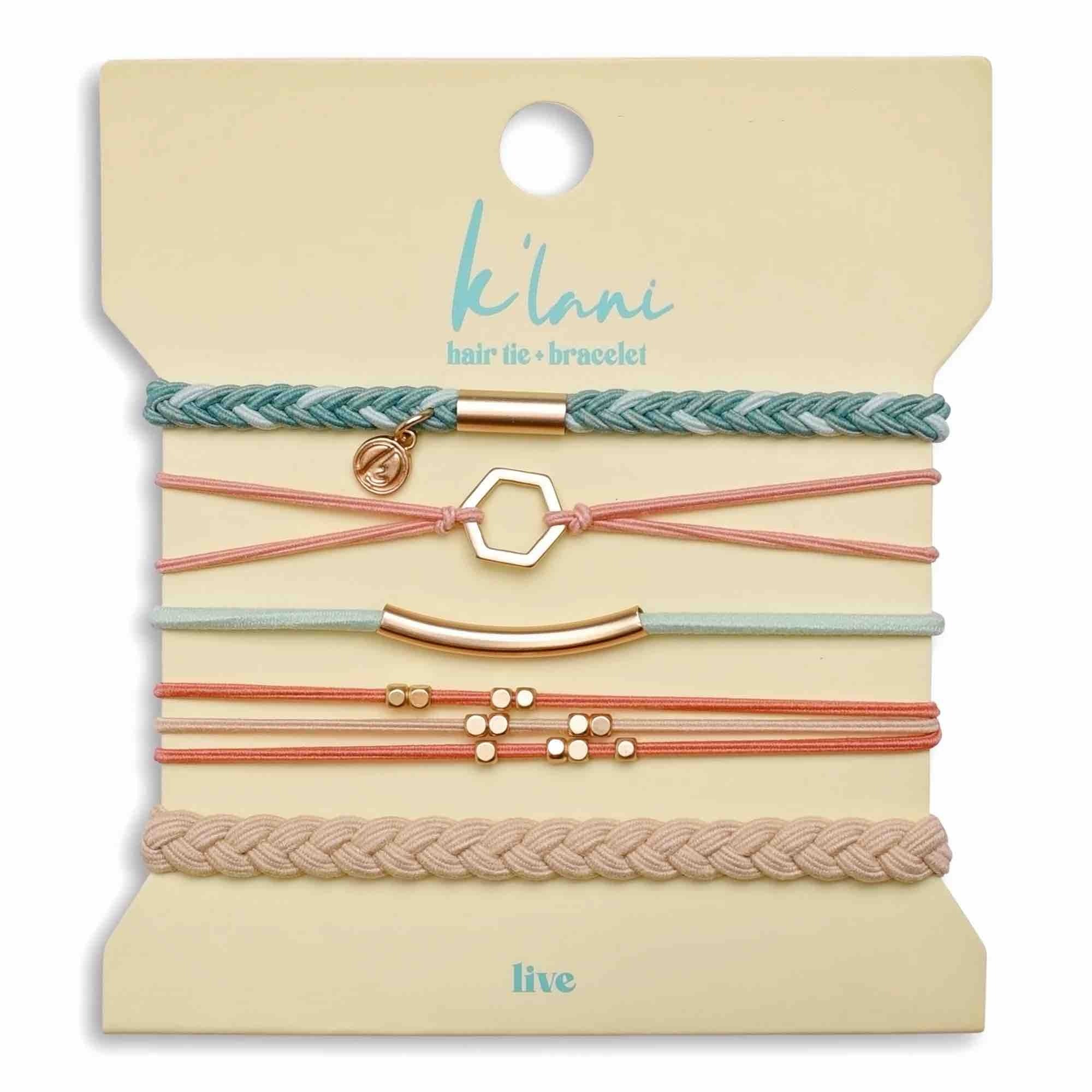 <p>LIVE your life energetically with this fun and vibrant pack!</p><p>K&#39;lani hair tie bracelets can be used as a bracelet or hair band.  </p><p> </p><p><strong>Medium</strong> is the size of a normal hair tie band. It fits wrists between 5-6.4&#34; ar