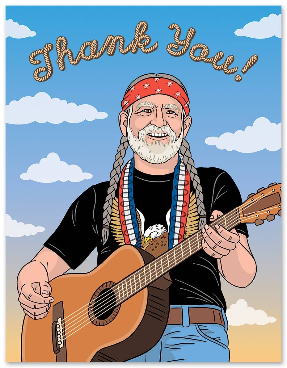 • A2 folded card, 5.5" x 4.25" folded
• Euroflap ecru envelope
• Locally printed on recycled paper from an FSC-certified mill with soy-based inks

Message: I Willie appreciate you.