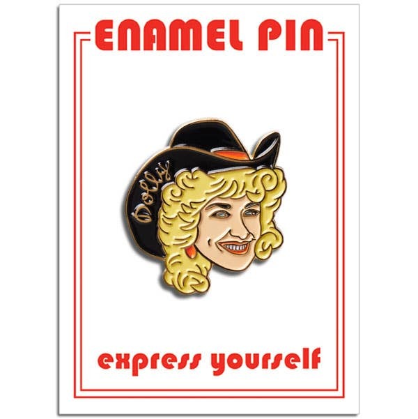 Is there anything Dolly can't do?!

❤ Pin is approximately 1.25" high x 1" wide
❤ Packaging size is 2.5" x 3"
❤ Soft Enamel
❤ Enamel pins are collectible, fun, quirky & retro
❤ High Quality and great packaging to give as a gift.
❤ Copper metal with enamel