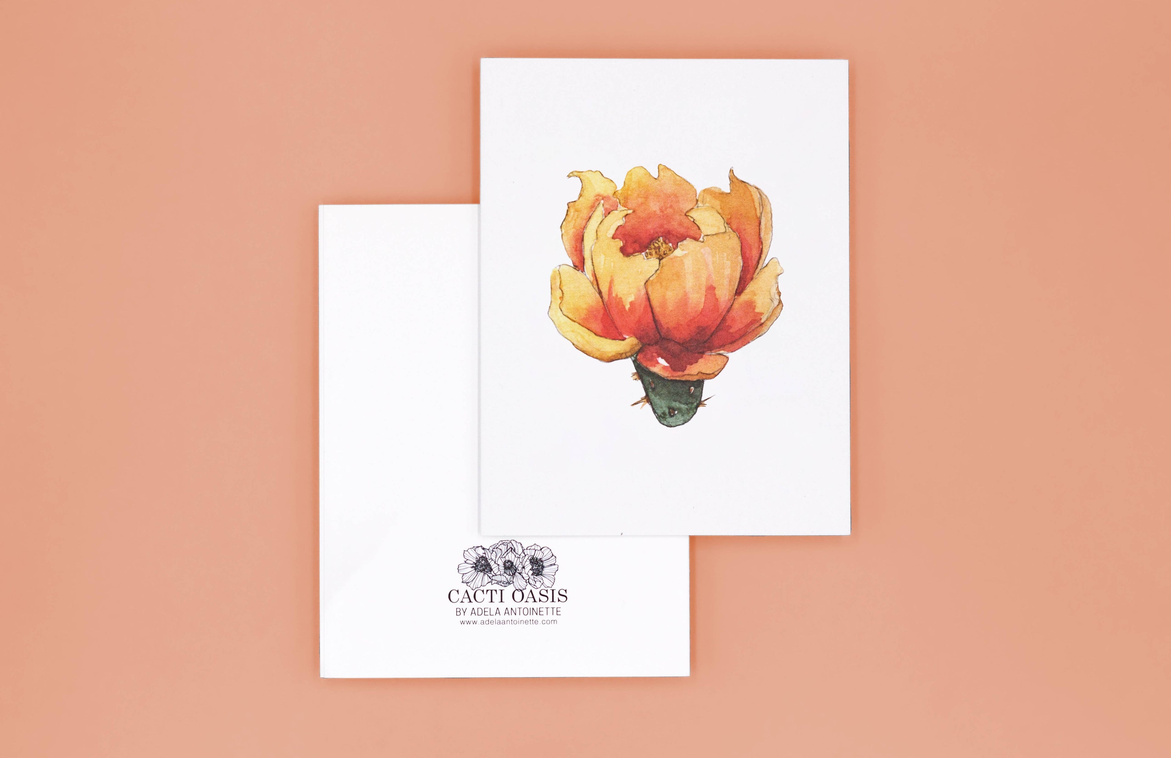 Prickly Pear Cactus Floral Greeting Card - Yellow cards great for anniversaries, birthdays or simply sending a surprise snail mail to a loved one. <3

Card Details:
Yellow prickly pear flower - watercolor
Size: 4.25” x 5.5” (A2)
Blank Inside (I’ll leave t