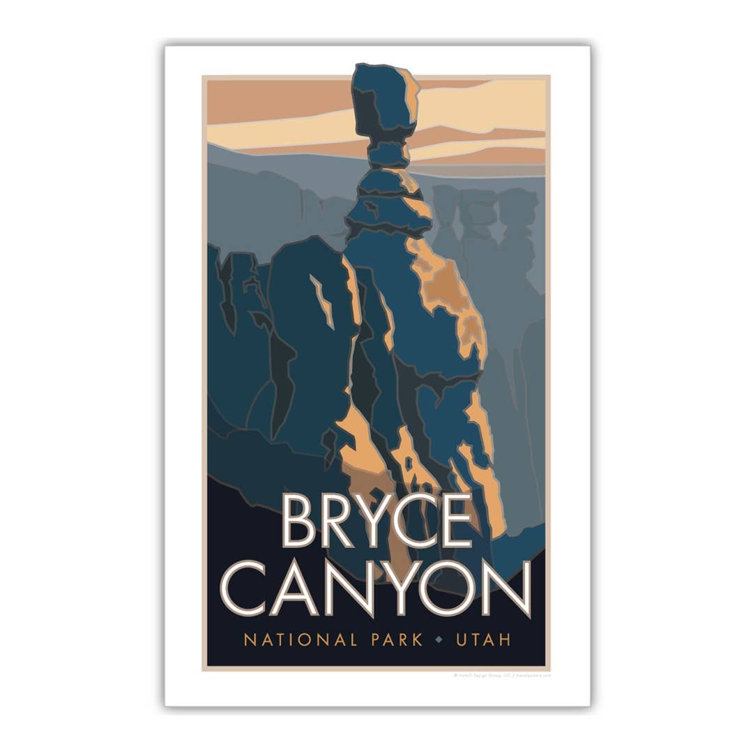Towering high from the canyon floor, our original design of Bryce Canyon's infamous Thor's Hammer stands tall in this national park. Utah's beauty is captured in the colors and formations, making this a surreal place for hikers and campers. Our original d