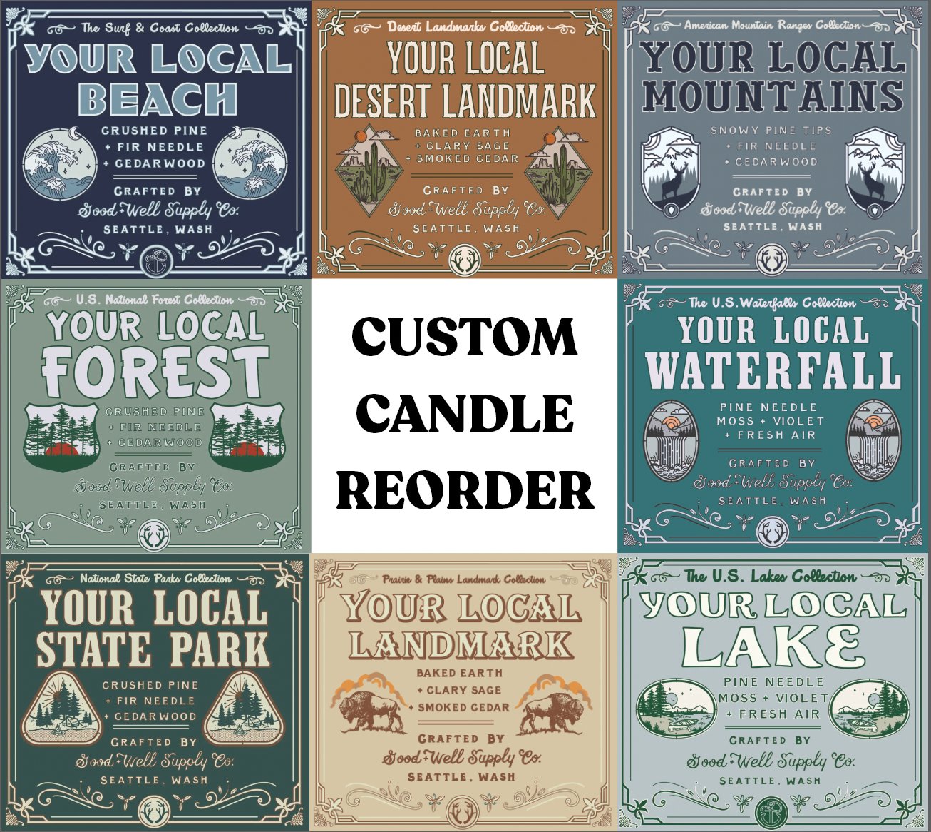 PLEASE READ LISTING INFORMATION CAREFULLY:

This listing is to place a reorder for your custom landmark candle, AFTER you have gone through the approval process and you have been notified that your custom labels are in stock.

If you haven't yet gone thro