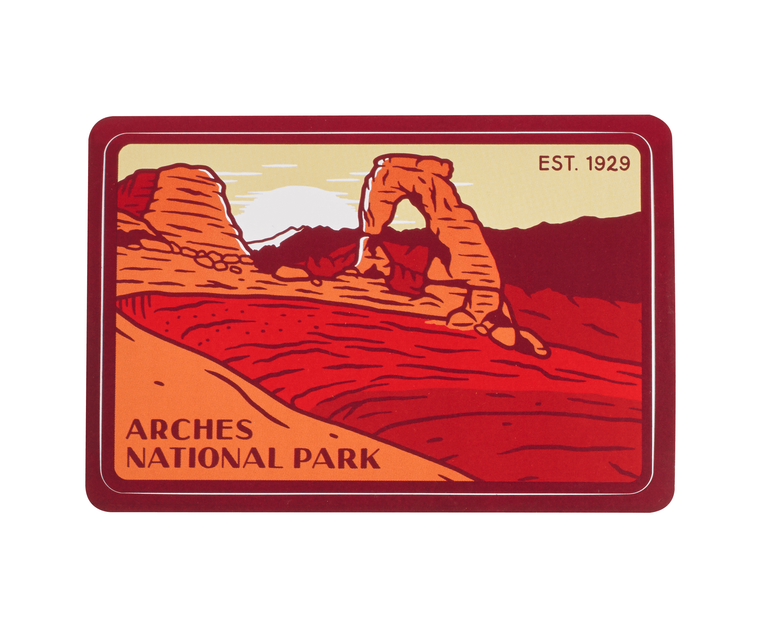 Gaze through arches 65 million years in the making, and ponder the infinitude of starlight older than the earth itself.

* 3" x 4.5"
* Vinyl Die-Cut