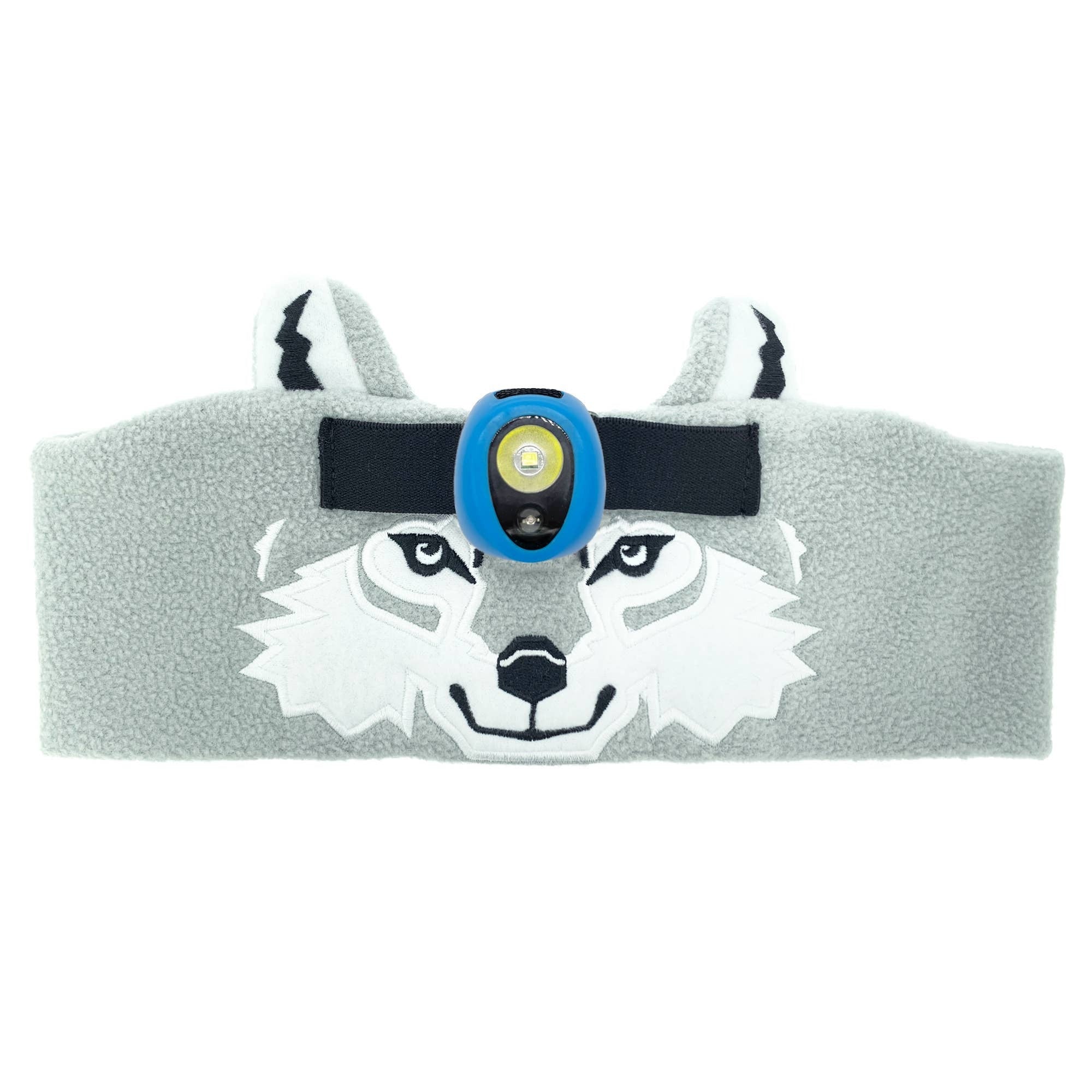 Comfy Fleece Headband - Includes a soft, stretchy fleece headband. Headband is adjustable with Velcro strap on the back. One of the must-have wearable accessories for hiking, camping, or exploring!

Bright White LED - Headlamp includes four bright white C