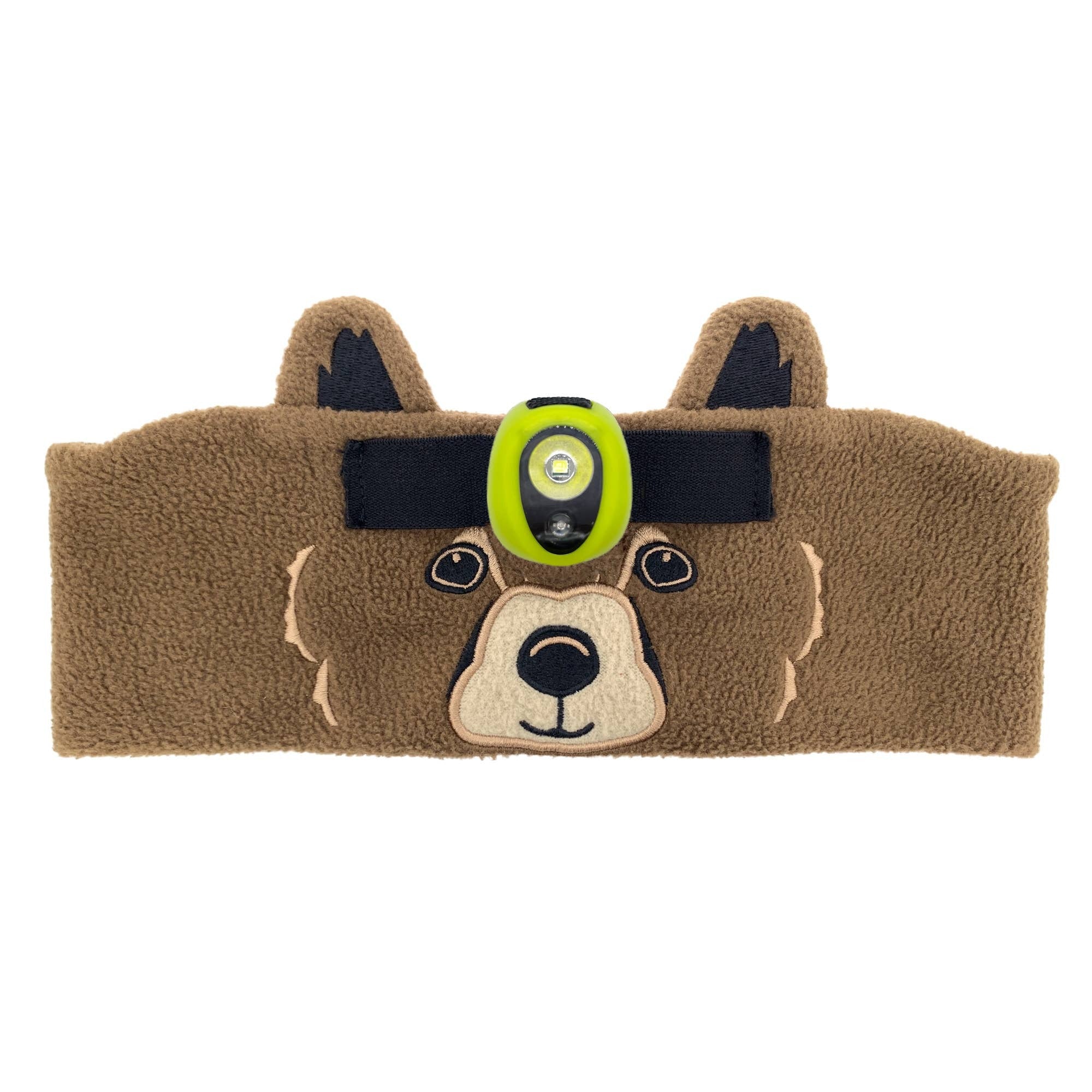 Comfy Fleece Headband - Includes a soft, stretchy fleece headband. Headband is adjustable with Velcro strap on the back. One of the must-have wearable accessories for hiking, camping, or exploring!

Bright White LED - Headlamp includes four bright white C