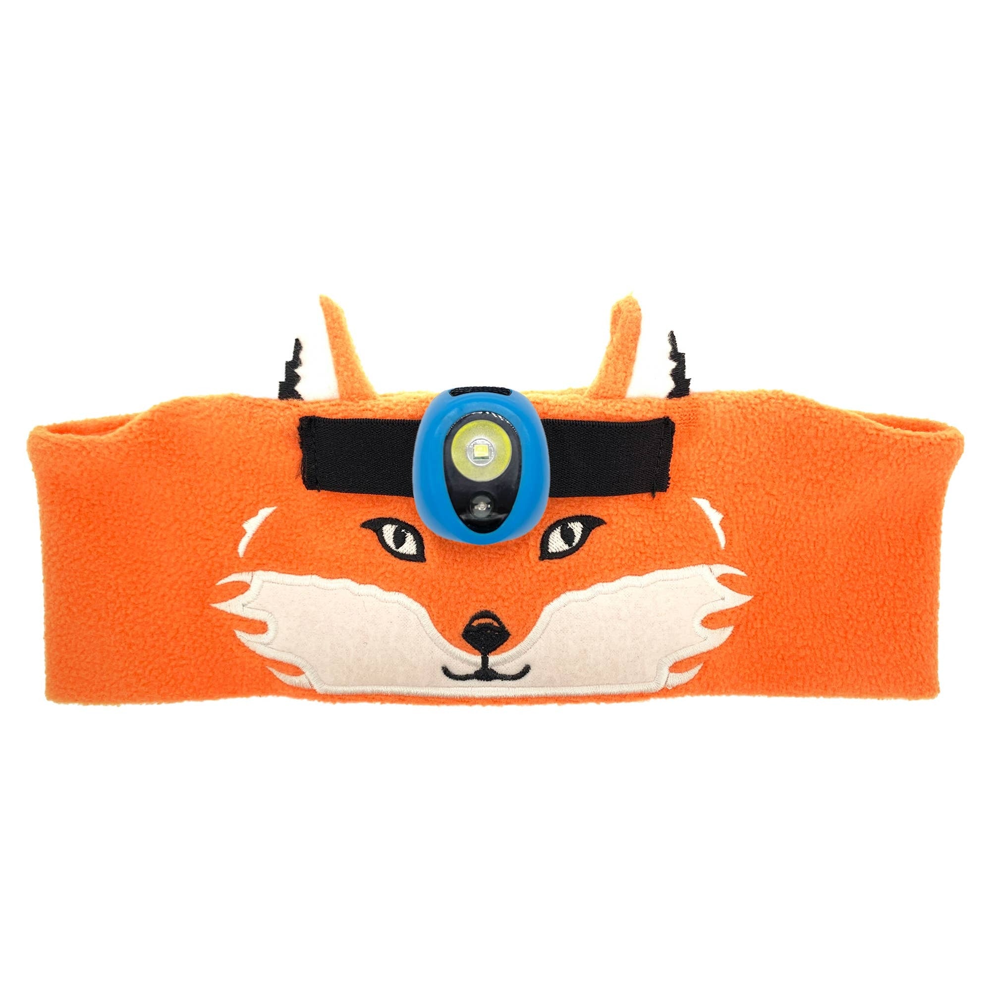 Comfy Fleece Headband - Includes a soft, stretchy fleece headband. Headband is adjustable with Velcro strap on the back. One of the must-have wearable accessories for hiking, camping, or exploring!

Bright White LED - Headlamp includes four bright white C