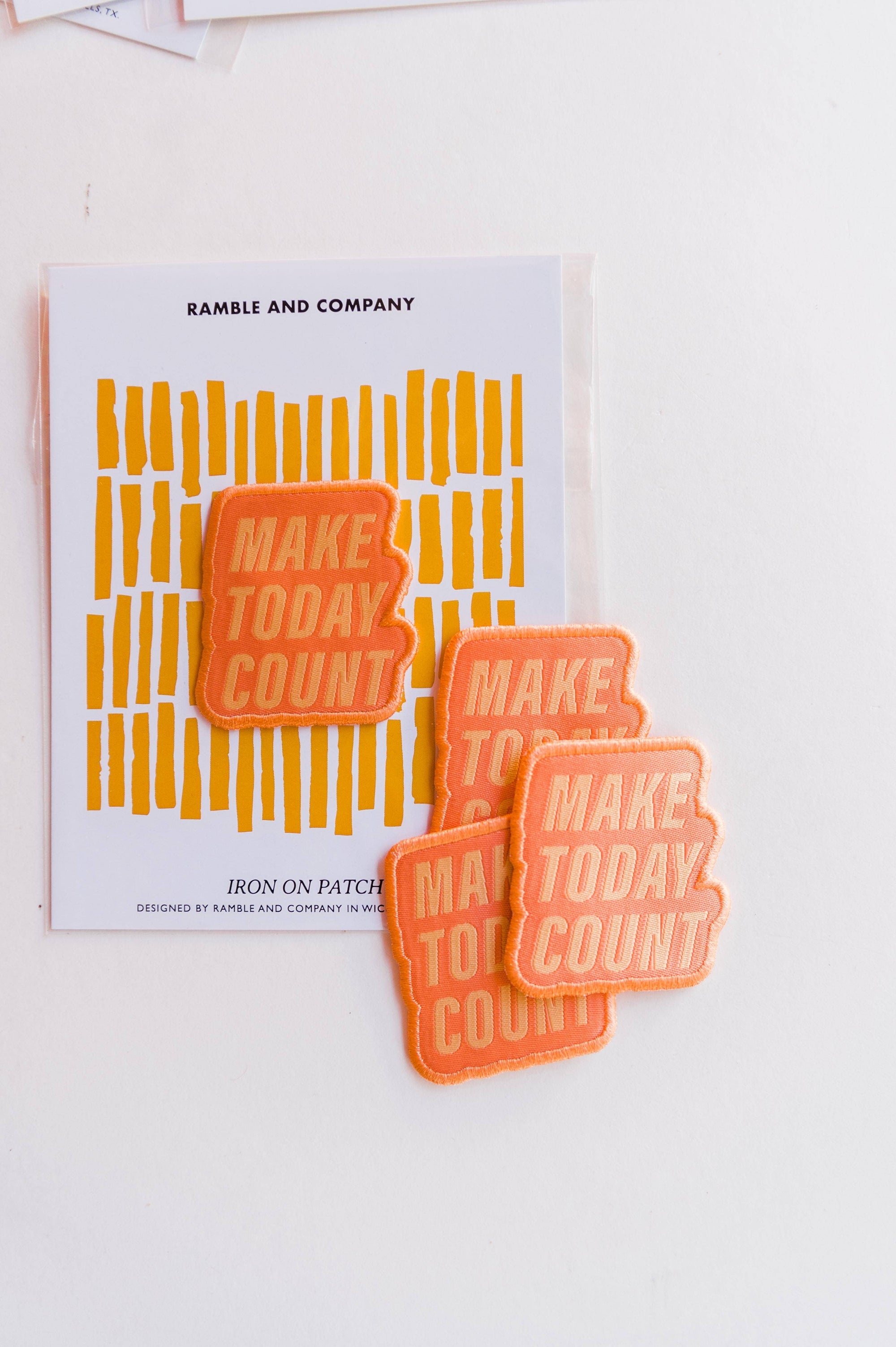 Patches are such a fun way to make something unique + fun, like you! Personalize your Ramble Military jacket, your favorite denim jacket, backpack, bag + more! So many possibilities + ways to use these one-of-a-kind Ramble & Co. patches.

the design: make