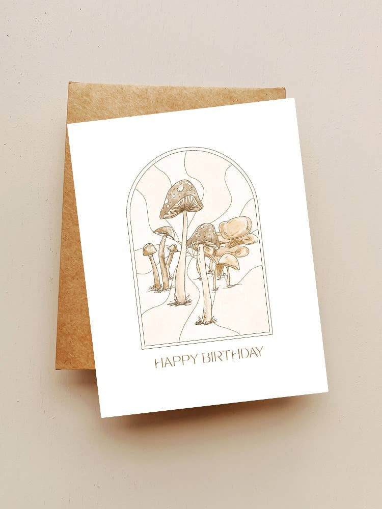 Maddon and Co - Mushroom Happy Birthday Card
A2 card with Kraft envelope