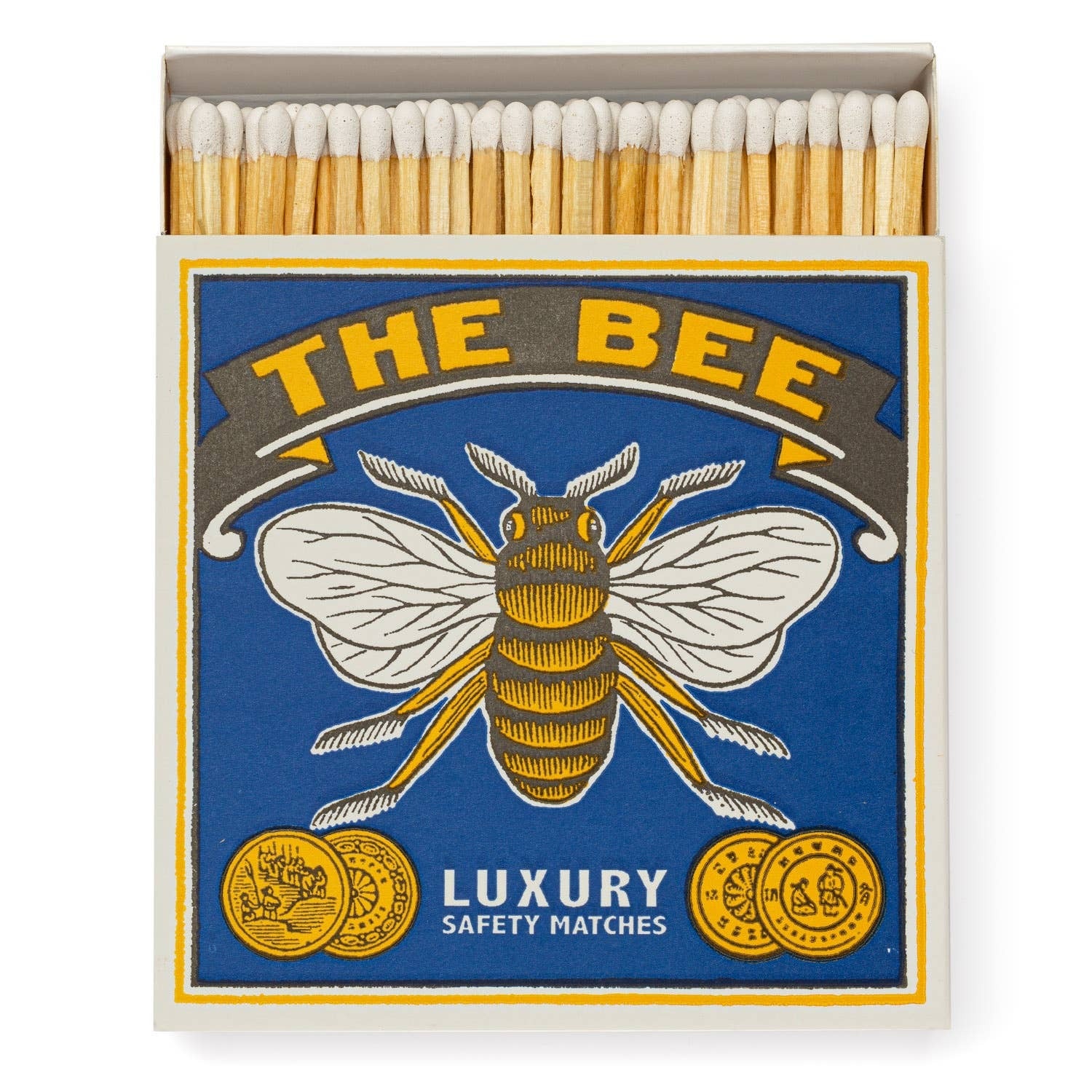 The Bee luxury matchbox is an Archivist classic, aerodynamically, the bumble bee shouldn't be able to fly, but the bumble bee doesn't know it so it goes on flying anyway.