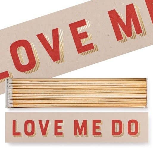 LOVE ME DOâ€¦ could this be the perfect little gift to show that special someone youâ€™re their perfect match? Our stylish long match boxes are practical and fabulous all at the same time. Containing our extra long match sticks, they make lighting fires a