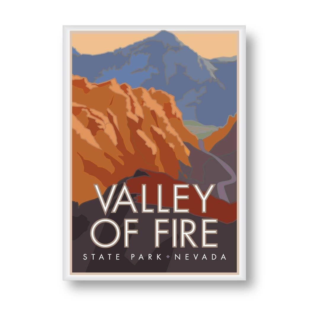Our original design of Valley of Fire State Park features the White Domes Road as it meanders through 46000 acres of unique landscape open year-round for scenic drives, hiking trails and exploring geologic history. One hour north of Las Vegas, Nevada and 