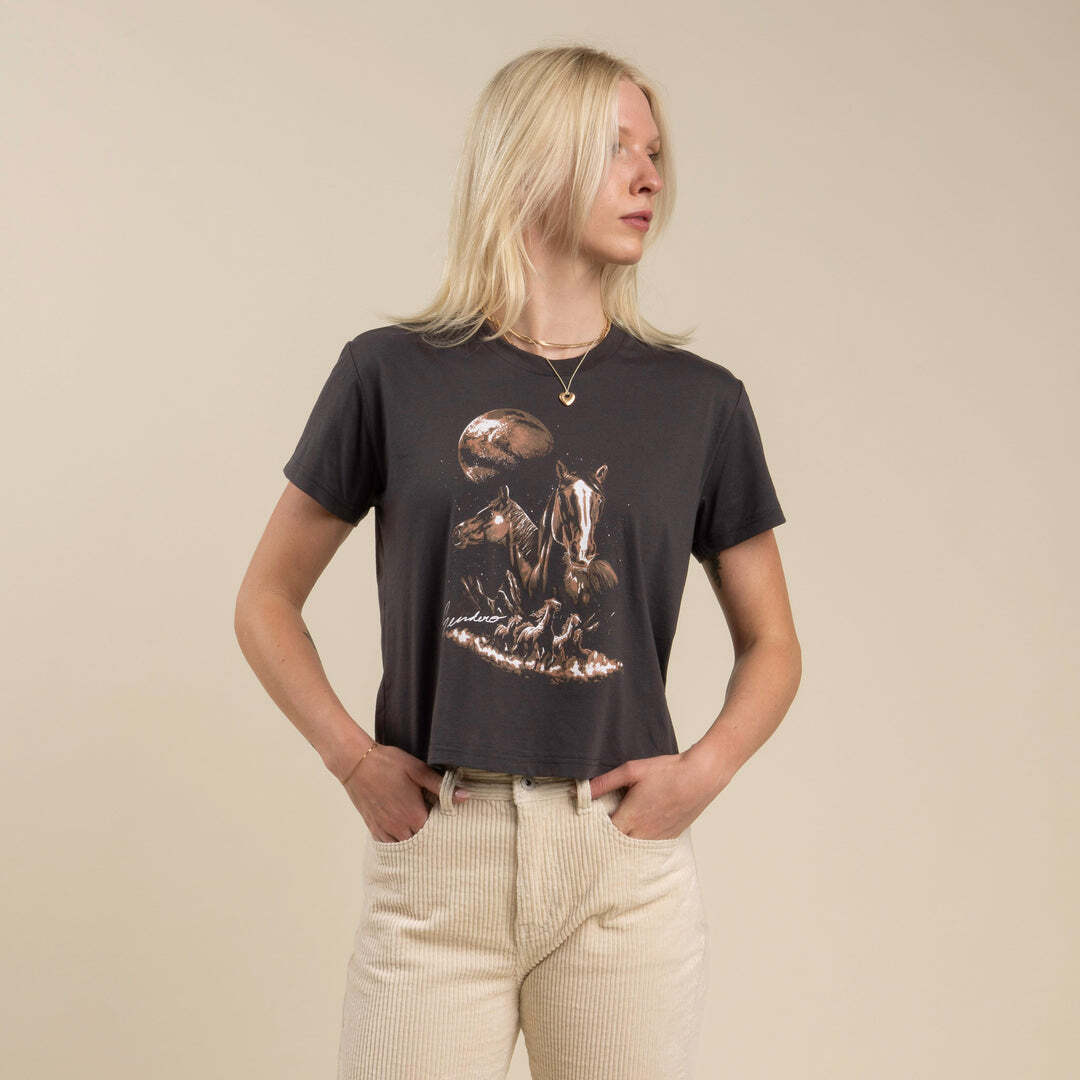 Sendero Midnight Riders Crop Tee Black