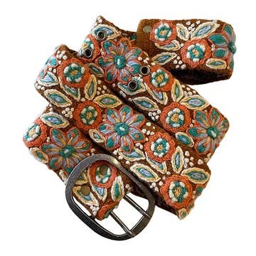 Jenny Krauss - Ground Cover Floral Embroidered Wool Belt