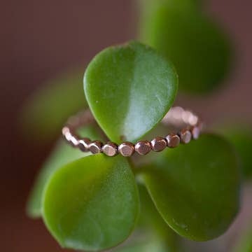 Dazed and Topazed- Stacker Rings: Gold Hammered Beaded Band