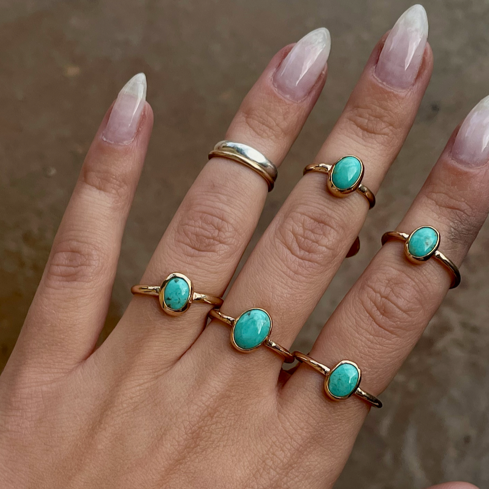 Dazed and Topazed- Turquoise and 14k Gold Filled Rings