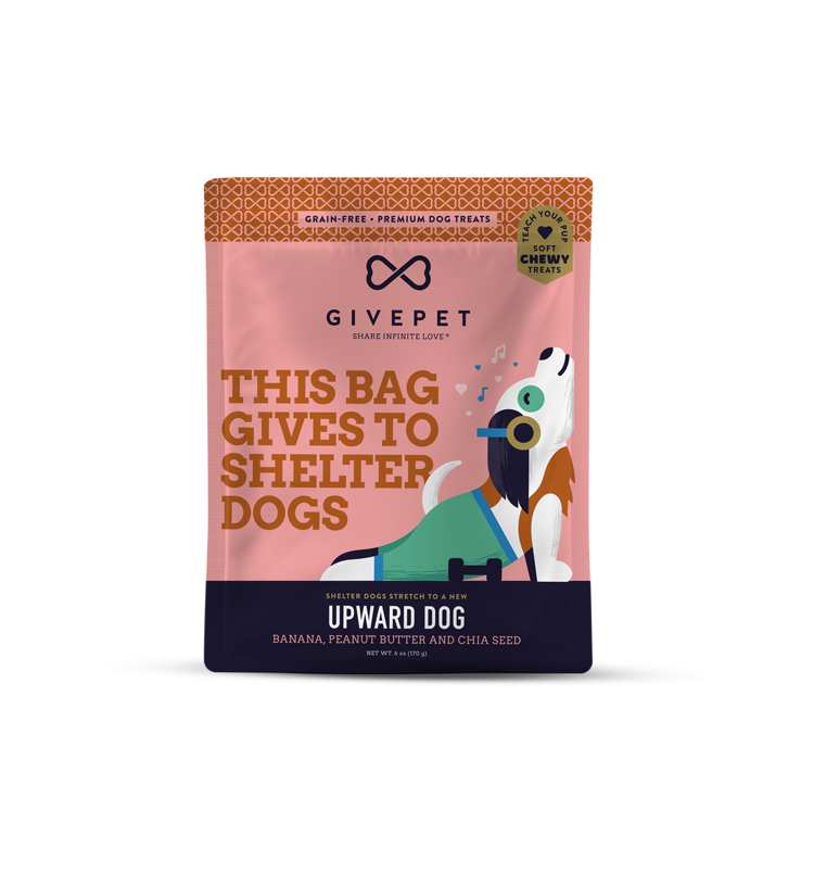 6oz Bag of Soft and Chewy Training Treats - Grain-free, made with nutrient-rich whole foods & superfoods. Banana, Peanut Butter and Chia Seed Flavor.