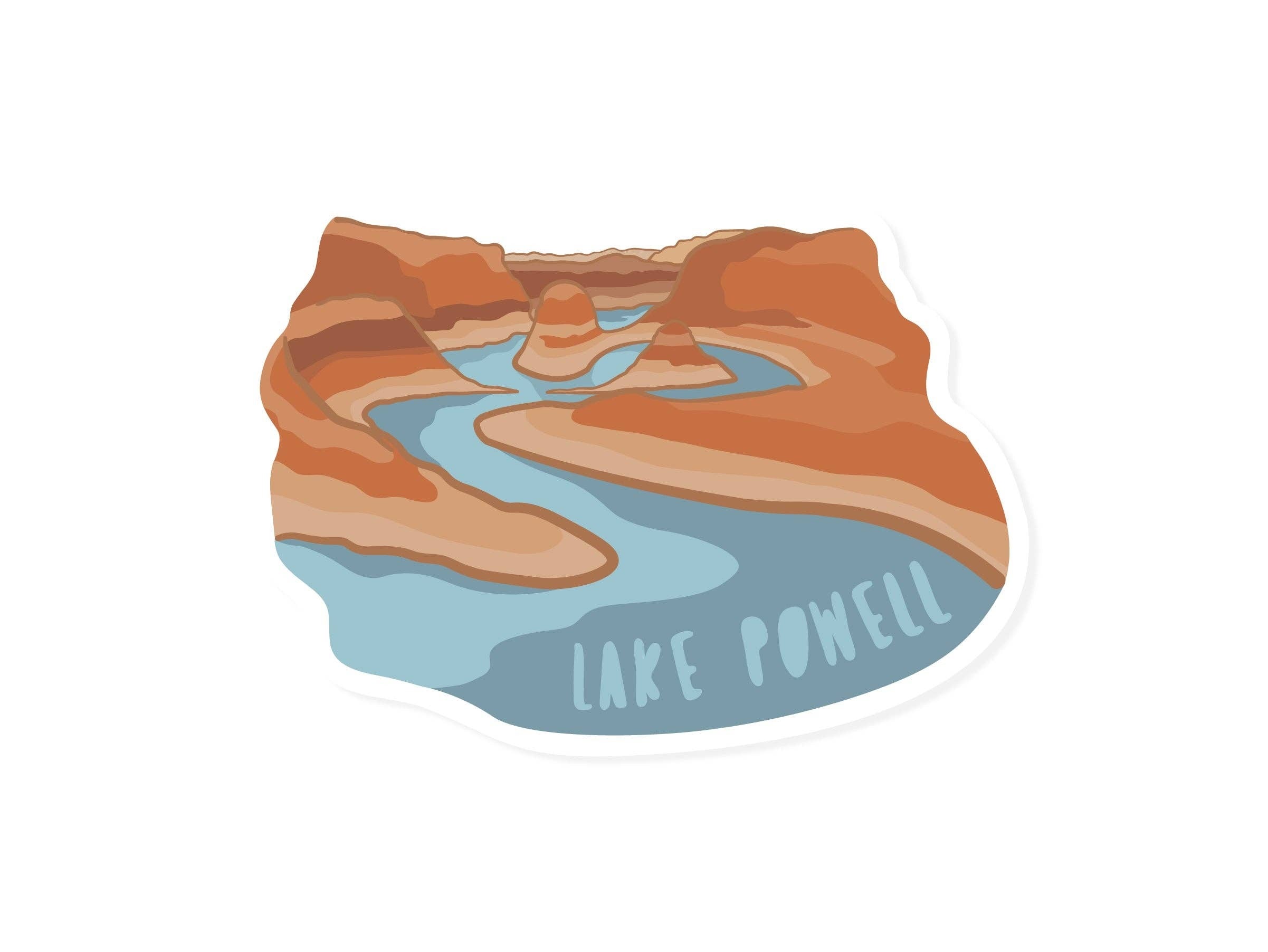 Lake Powell Travel Sticker Reflection Canyon Utah. A sticker for those who love to travel and explore.

* Size - 3" x 2.13"
* Colors - Review design image for accurate colors.
* Material - Extra thick 6 mil vinyl sturdy paper backing strong adhesive
* Hig
